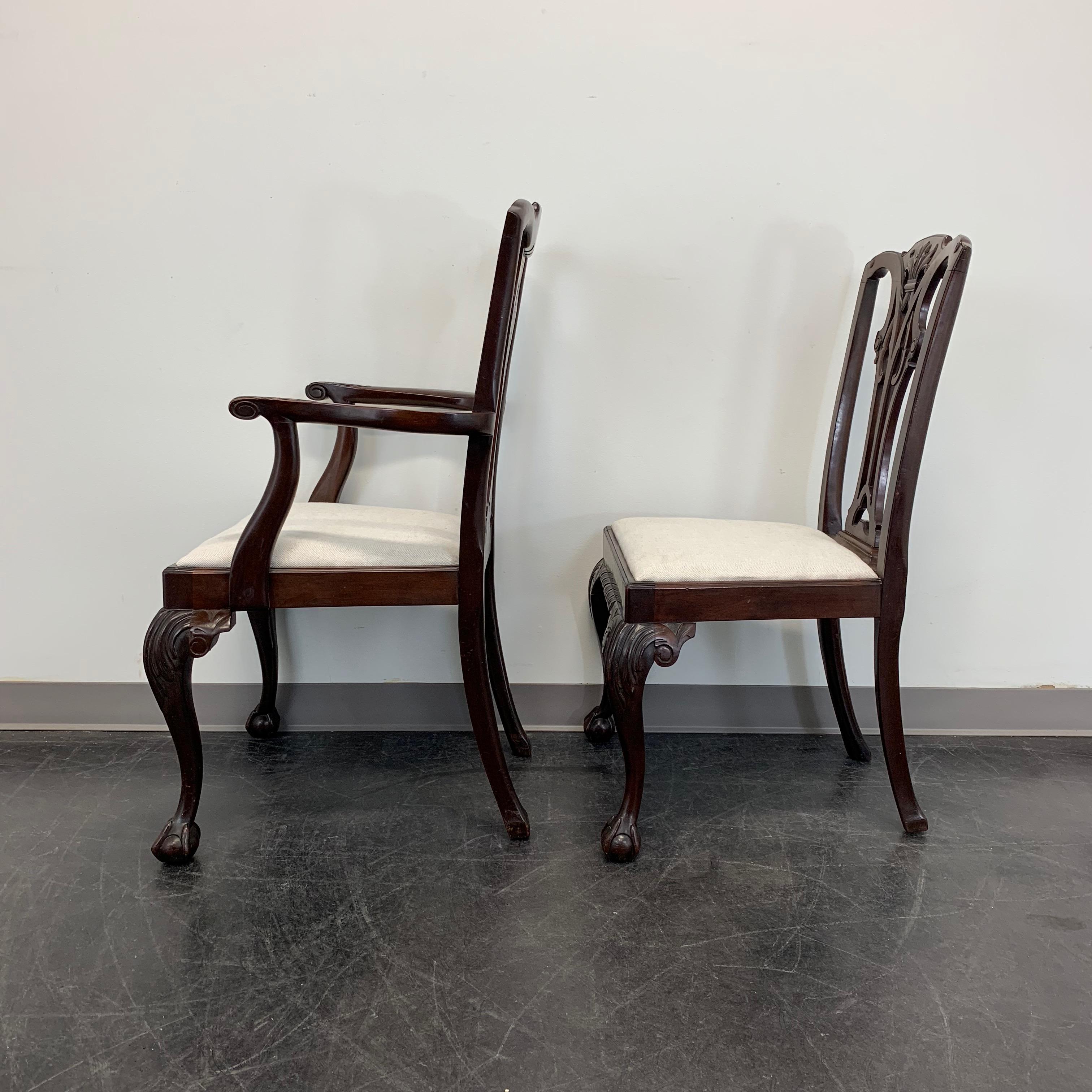 Antique Mahogany Chippendale Ball Claw Dining Chairs by Pratt Bros - Set of 6 3