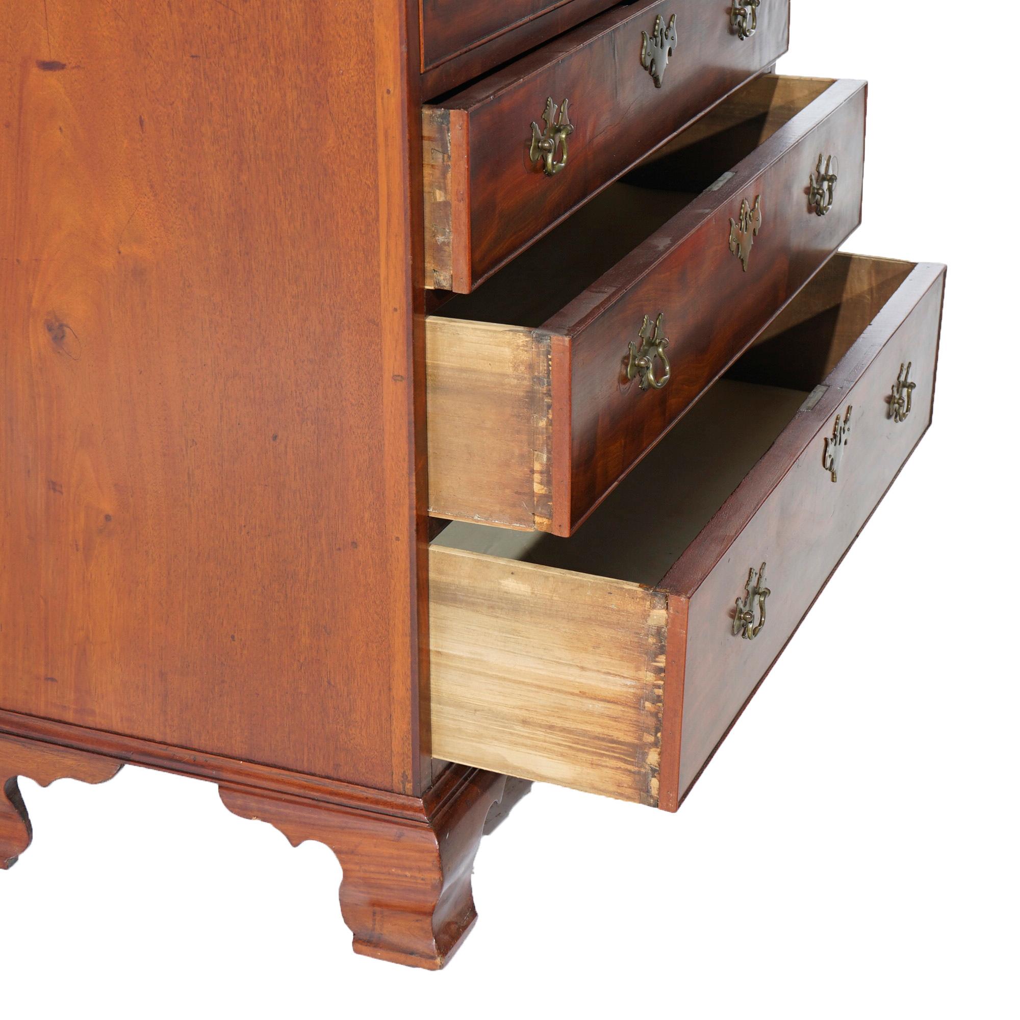 Antique Mahogany Chippendale Chest with Graduated Doors, c1820 6