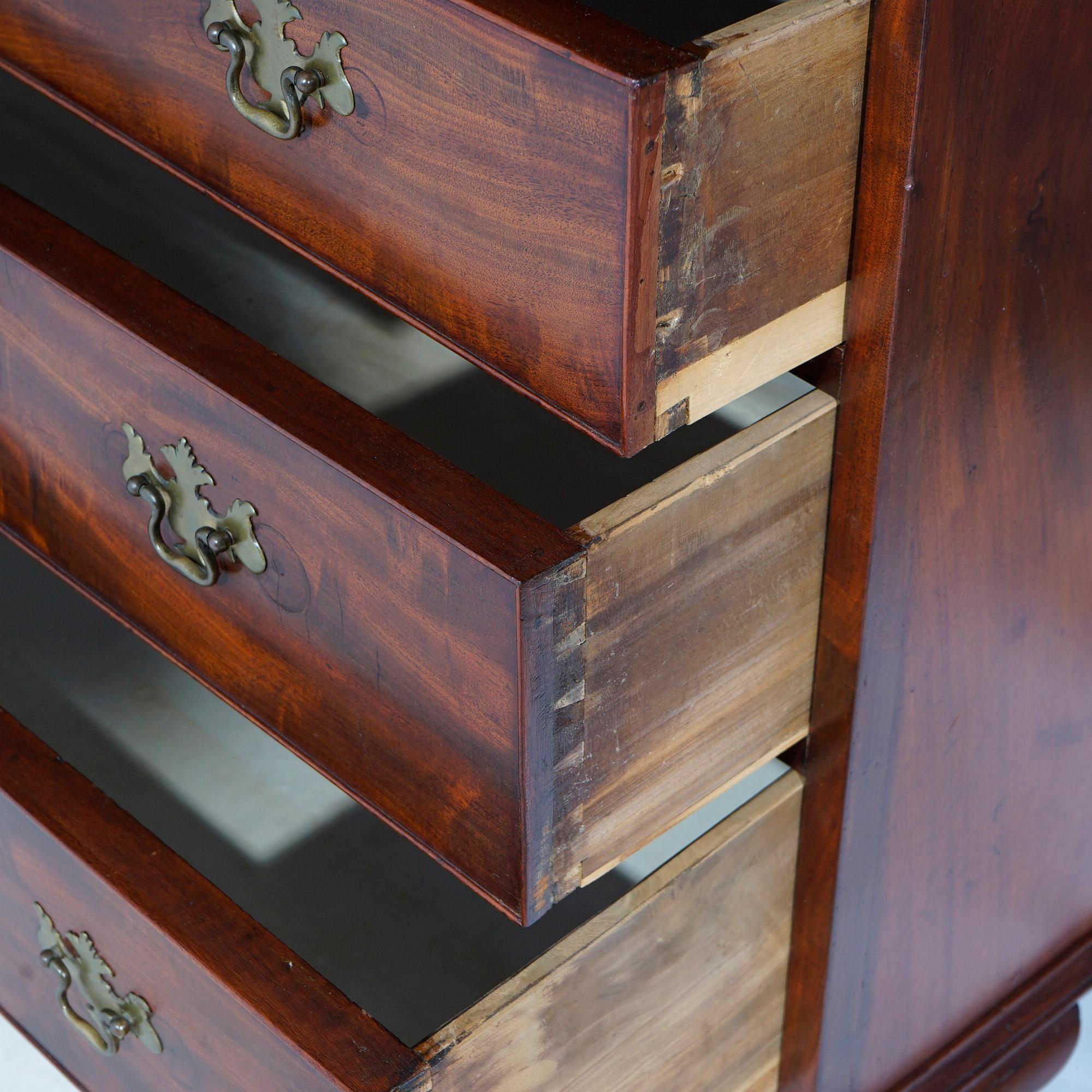 Antique Mahogany Chippendale Chest with Graduated Doors, c1820 7
