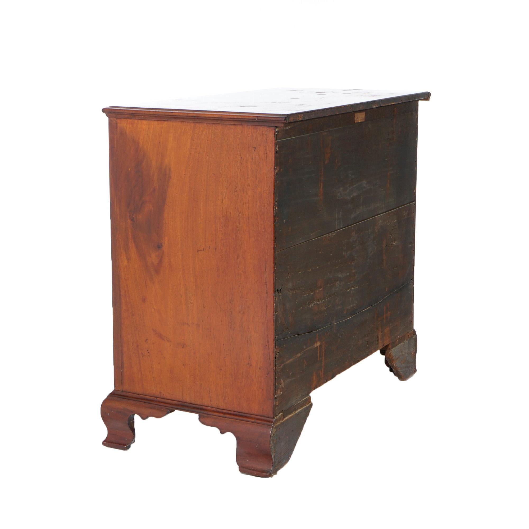 Antique Mahogany Chippendale Chest with Graduated Doors, c1820 1