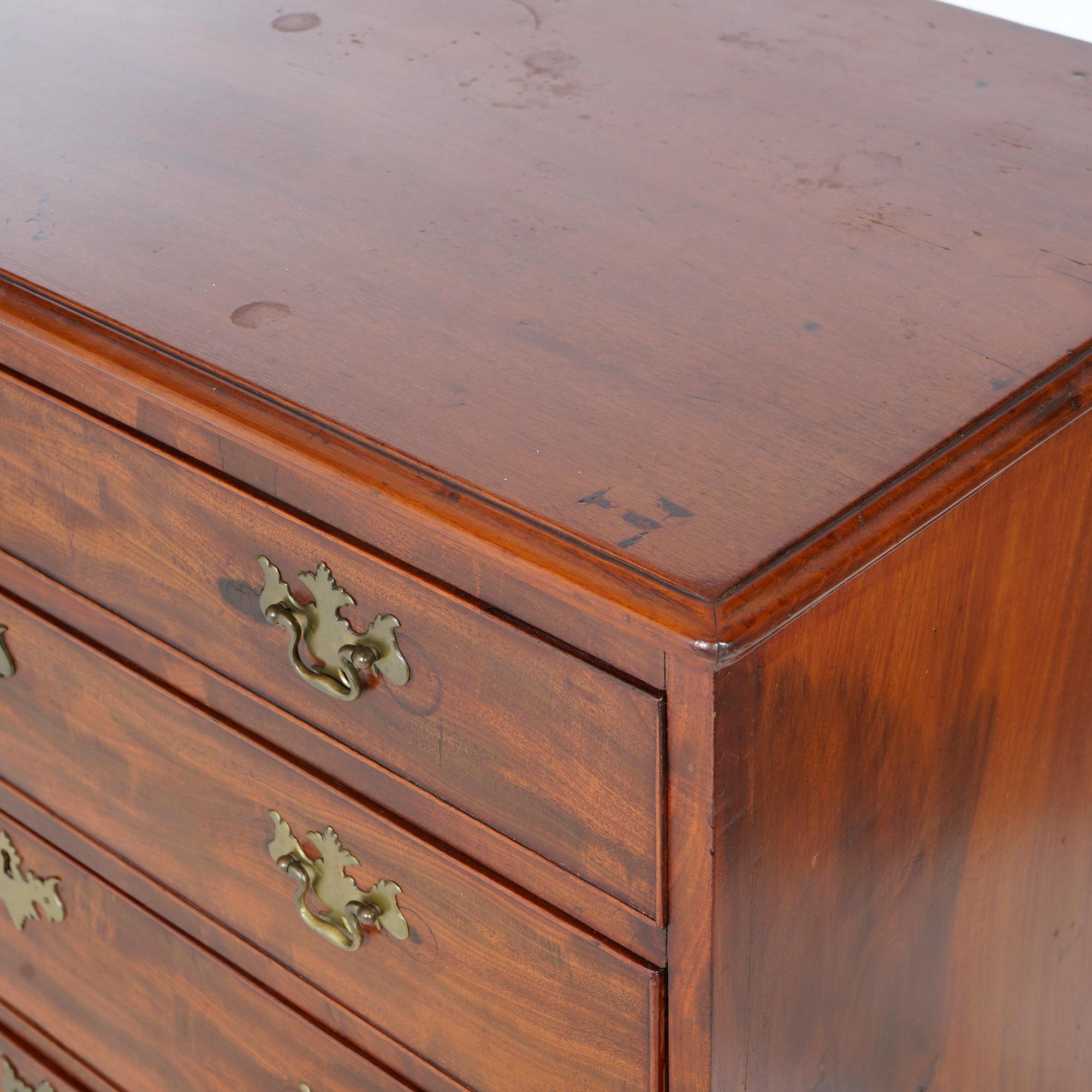 Antique Mahogany Chippendale Chest with Graduated Doors, c1820 5
