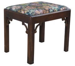 Antique Mahogany Chippendale Foot Stool Piano Bench Vanity Seat Ottoman