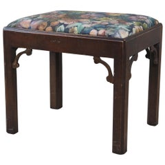Antique Mahogany Chippendale Foot Stool Piano Bench Vanity Seat Ottoman