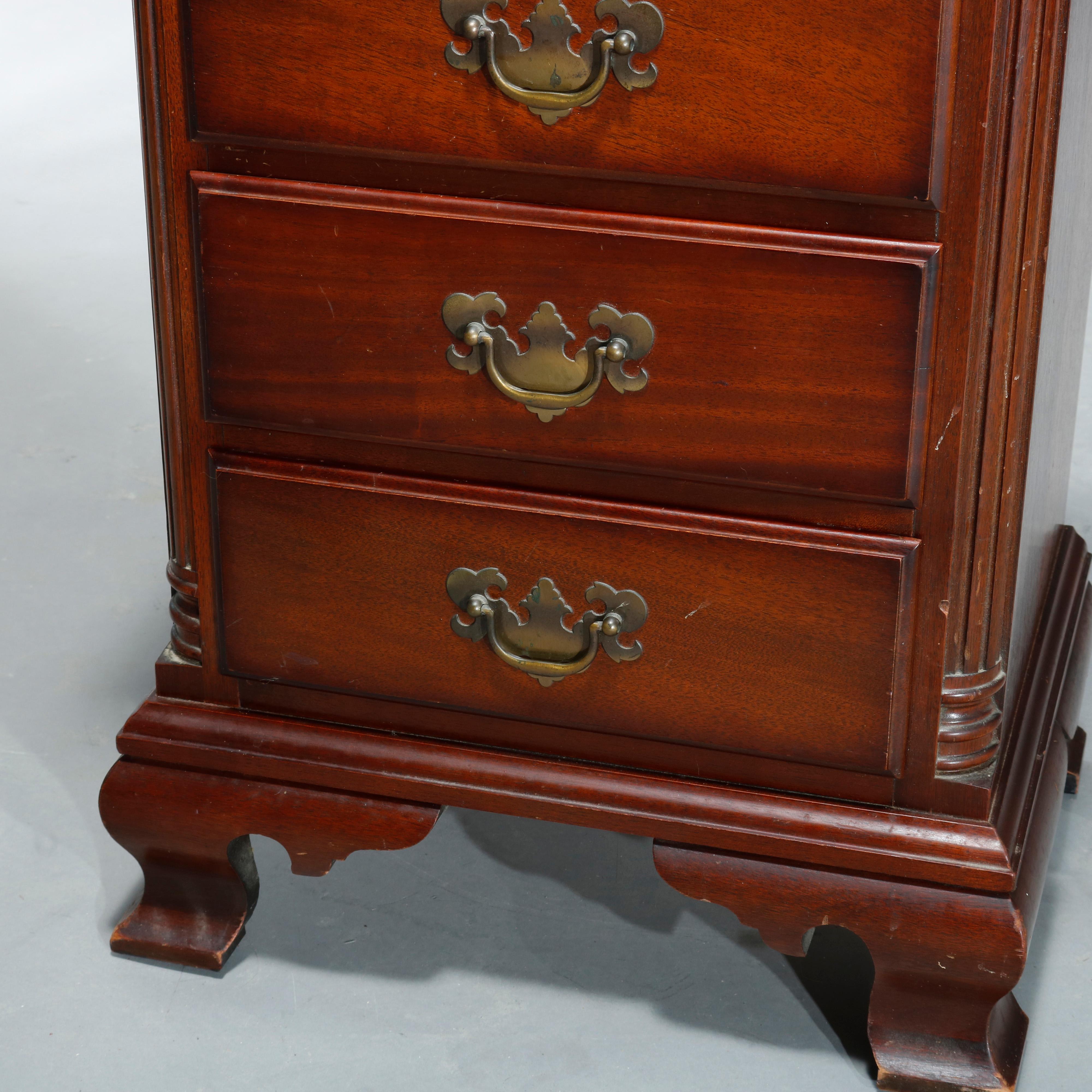 Antique Mahogany Chippendale Four-Drawer Side Stand, Circa 1930 4