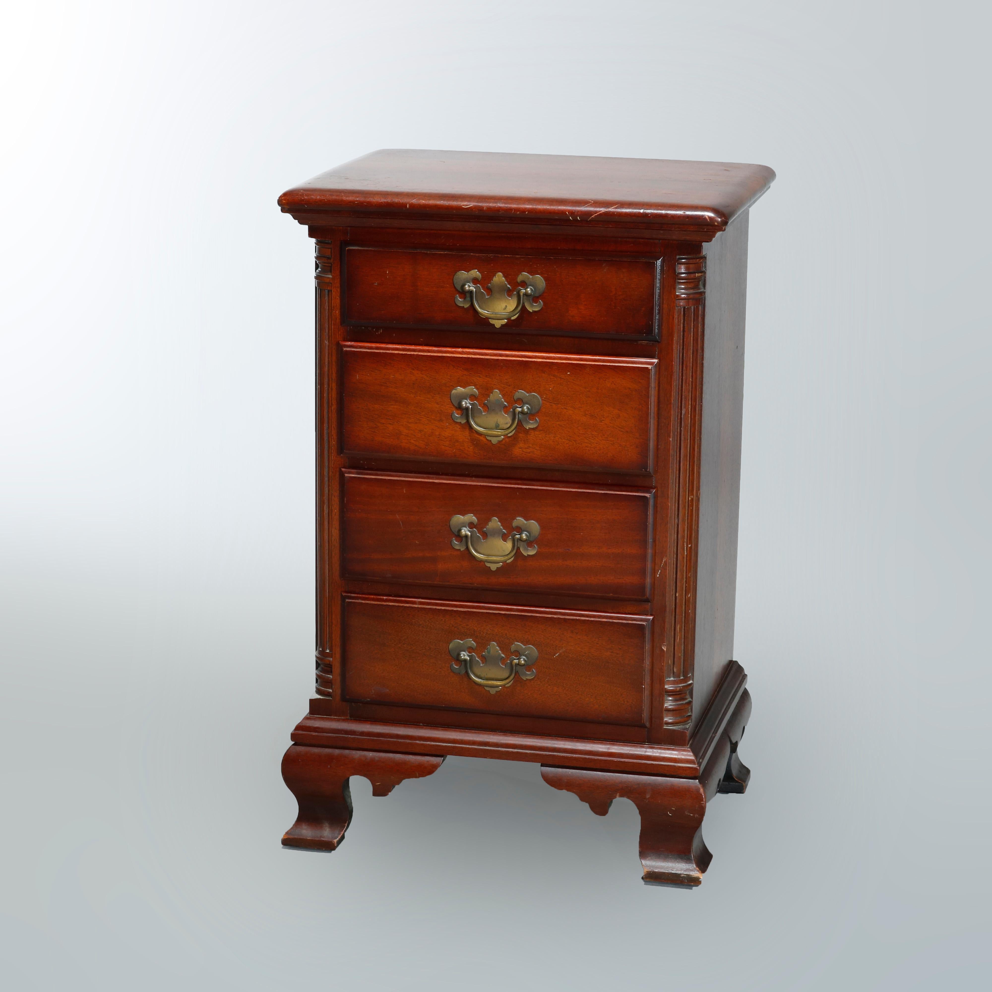 Antique Mahogany Chippendale Four-Drawer Side Stand, Circa 1930 9