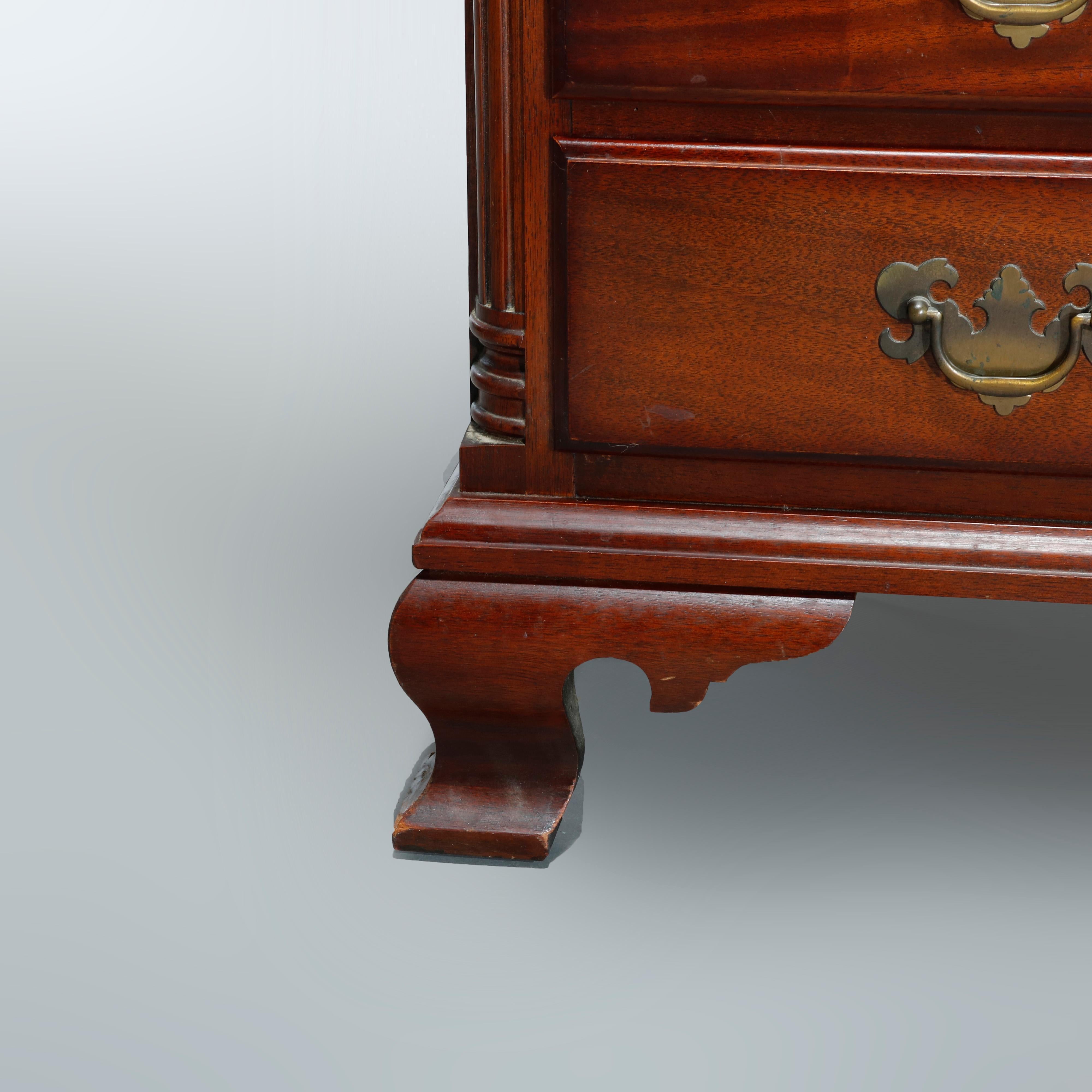 Antique Mahogany Chippendale Four-Drawer Side Stand, Circa 1930 In Good Condition In Big Flats, NY