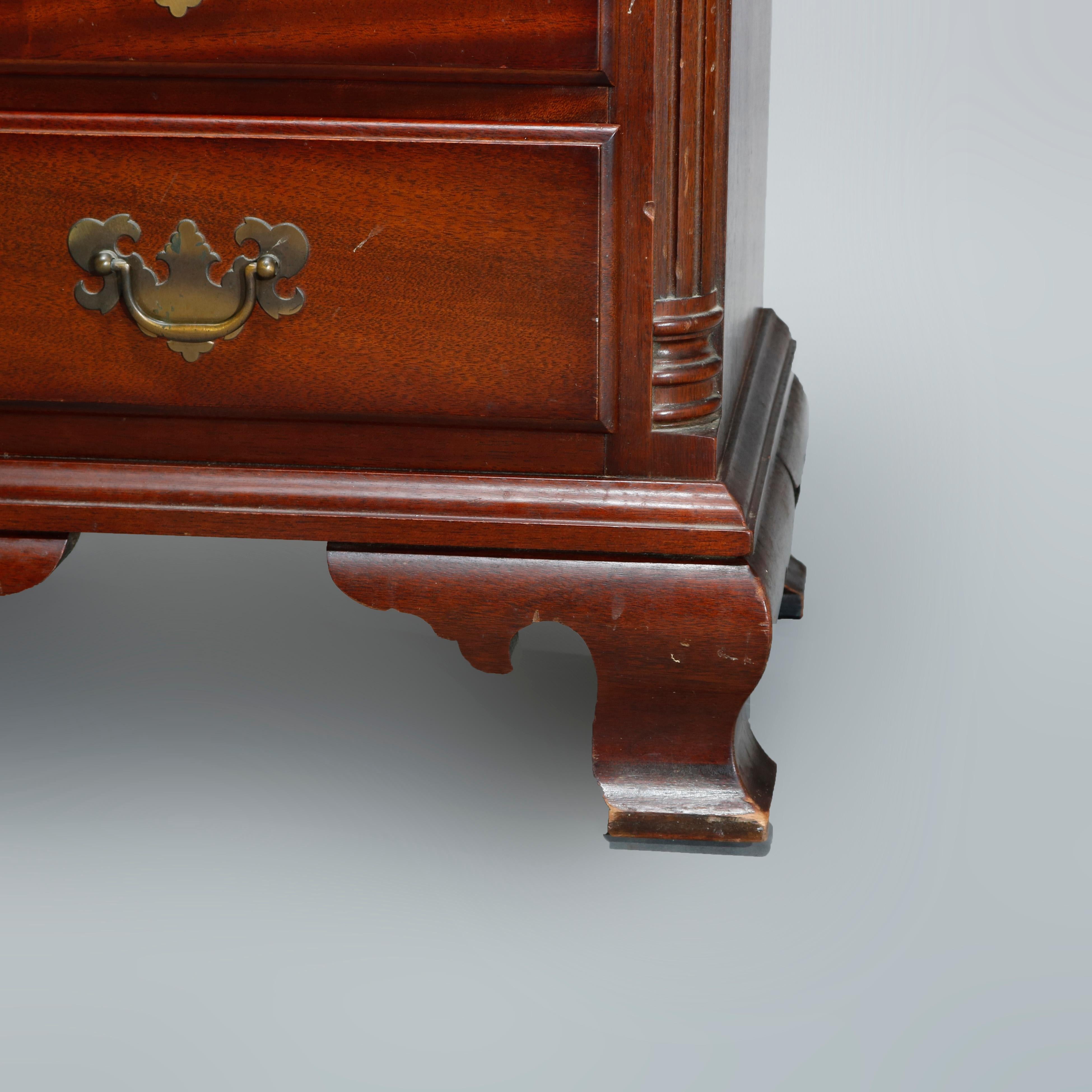 20th Century Antique Mahogany Chippendale Four-Drawer Side Stand, Circa 1930