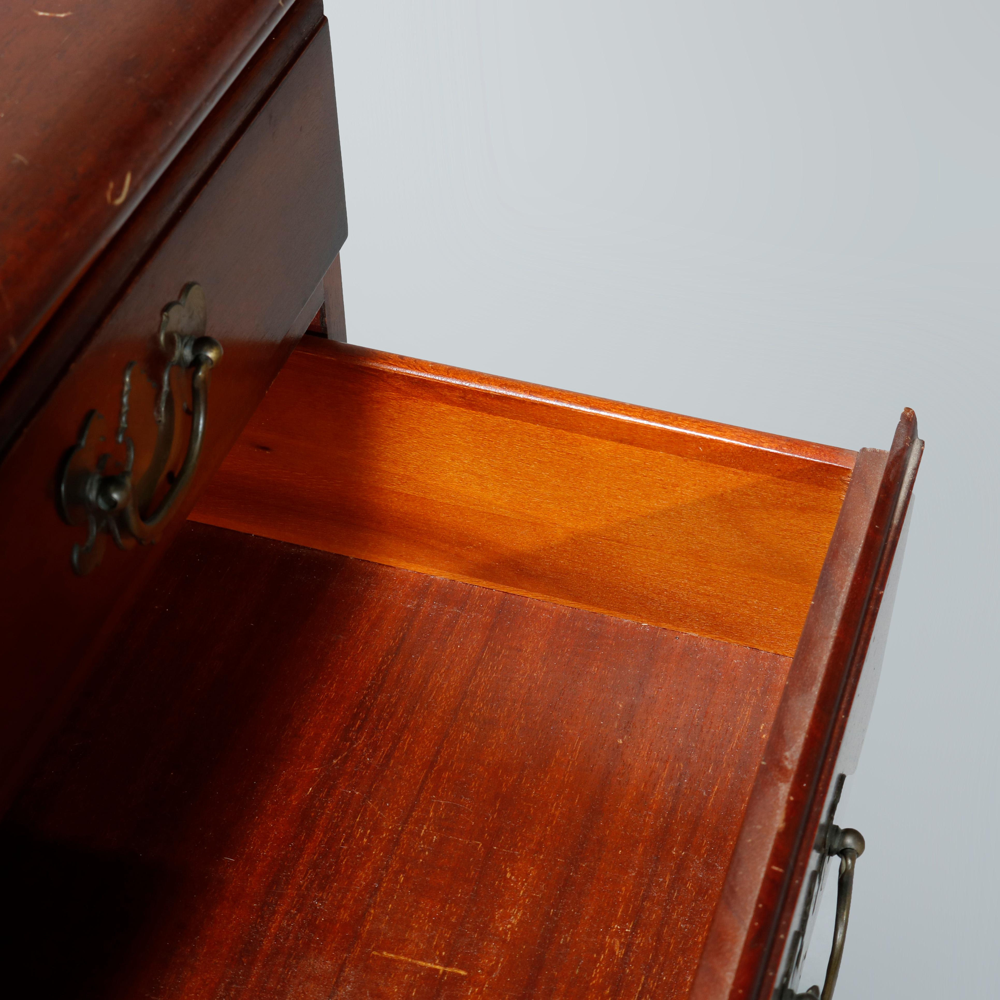 Antique Mahogany Chippendale Four-Drawer Side Stand, Circa 1930 1