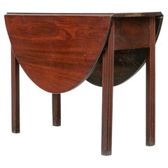 Antiker Mahagoni Chippendale Stil Oval Drop Leaf Tisch