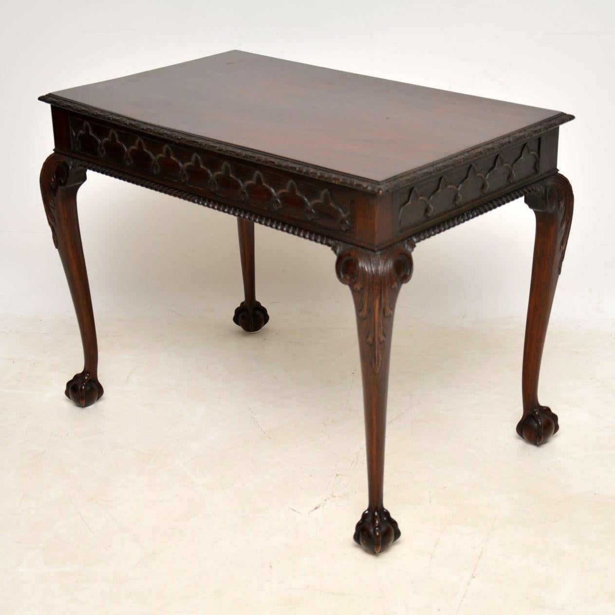 English Antique Mahogany Chippendale Style Side Table
