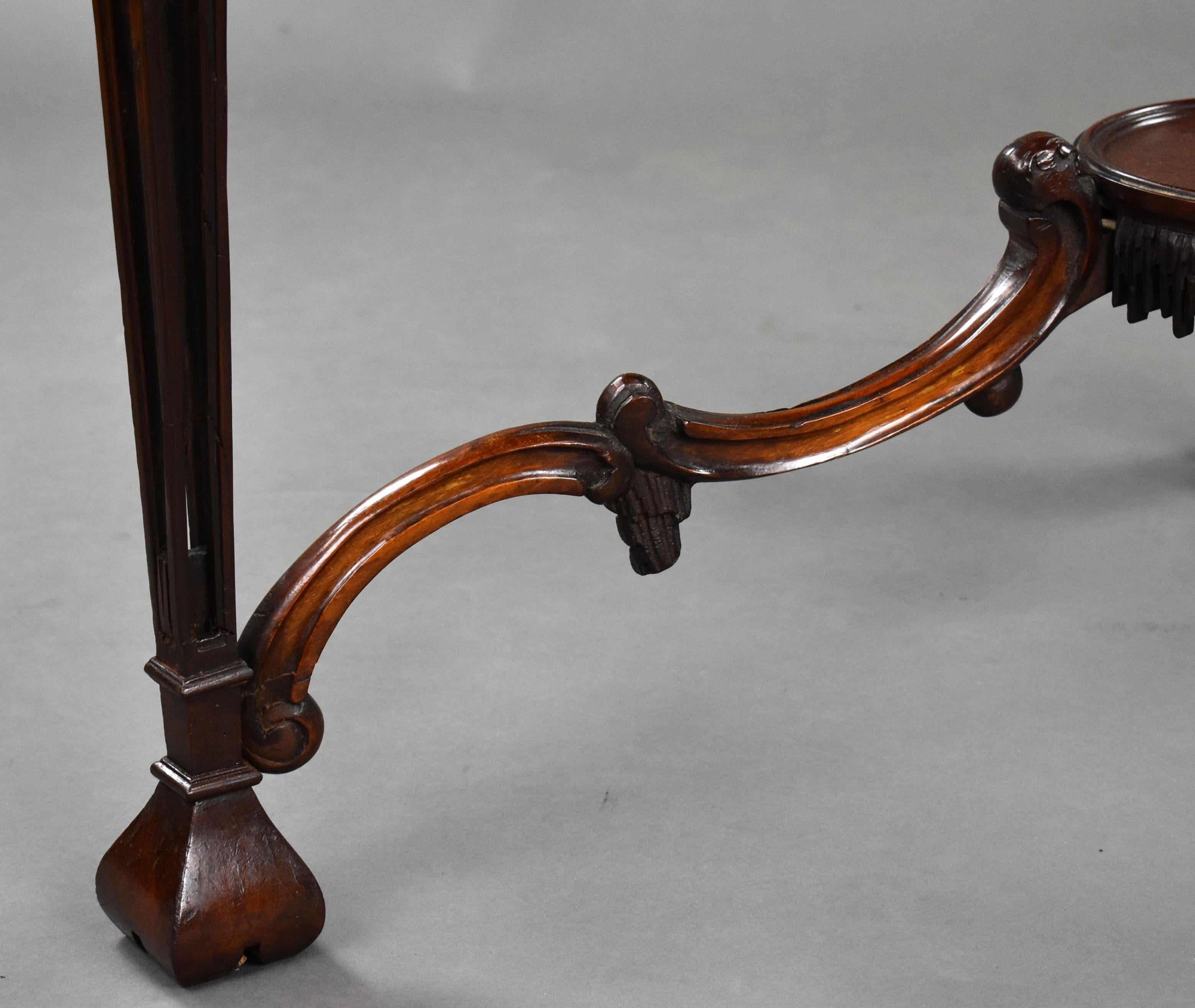 Antique Mahogany Chippendale Style Silver Table For Sale 7