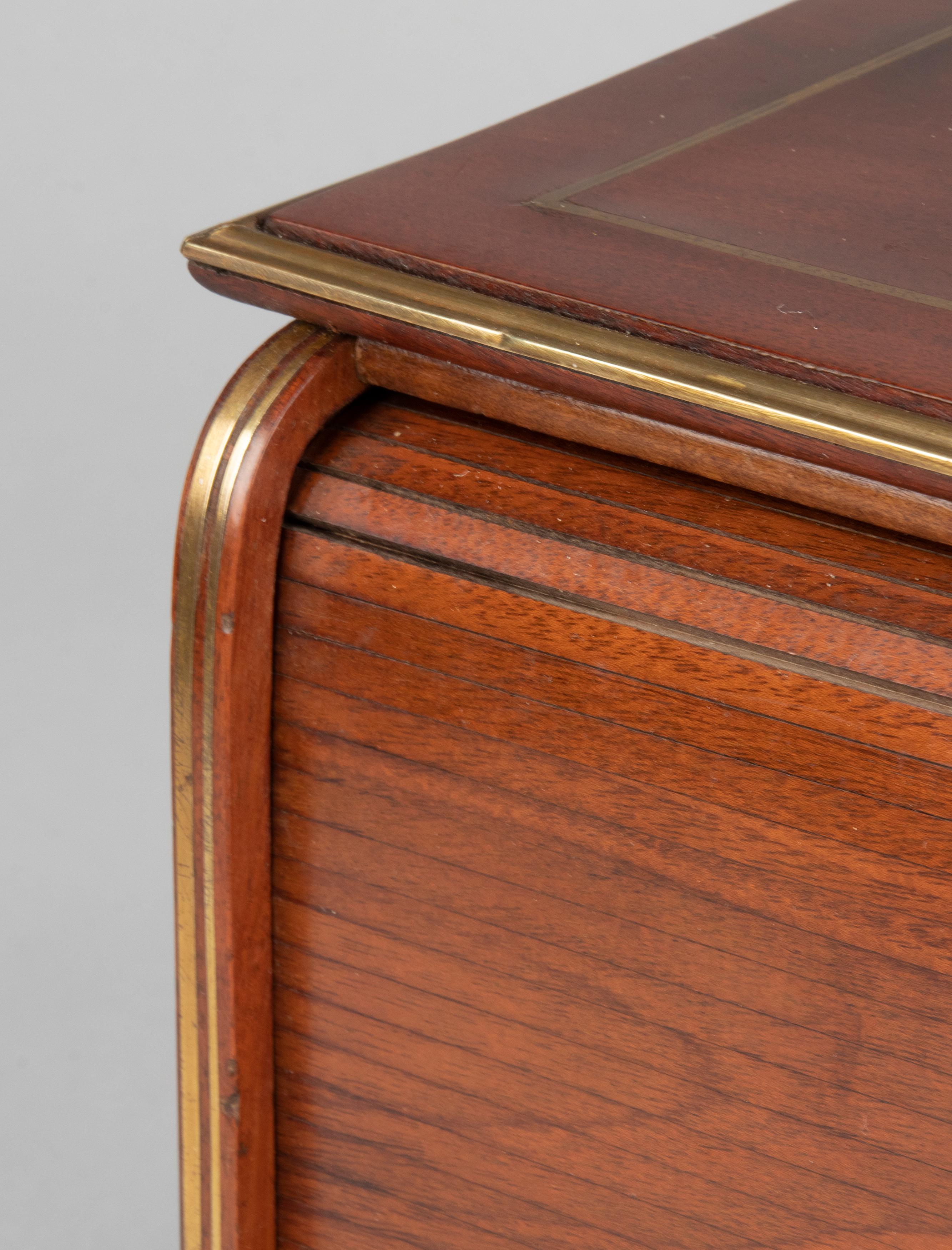 Antique Mahogany Cigar Box Humidor Tambour Sliding Door 5