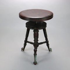 Antique Mahogany Claw Foot Piano Stool circa 1900