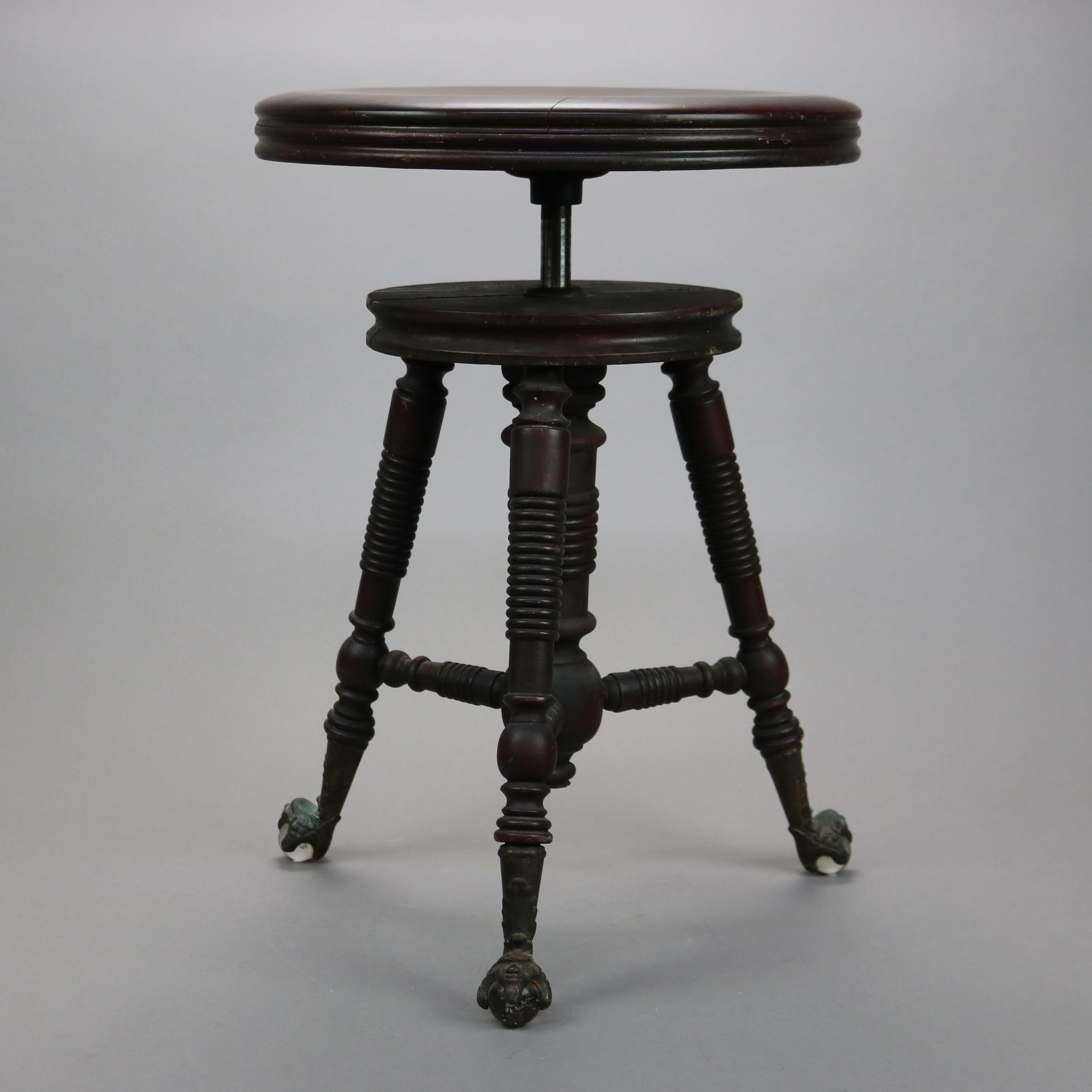 claw foot piano stool history