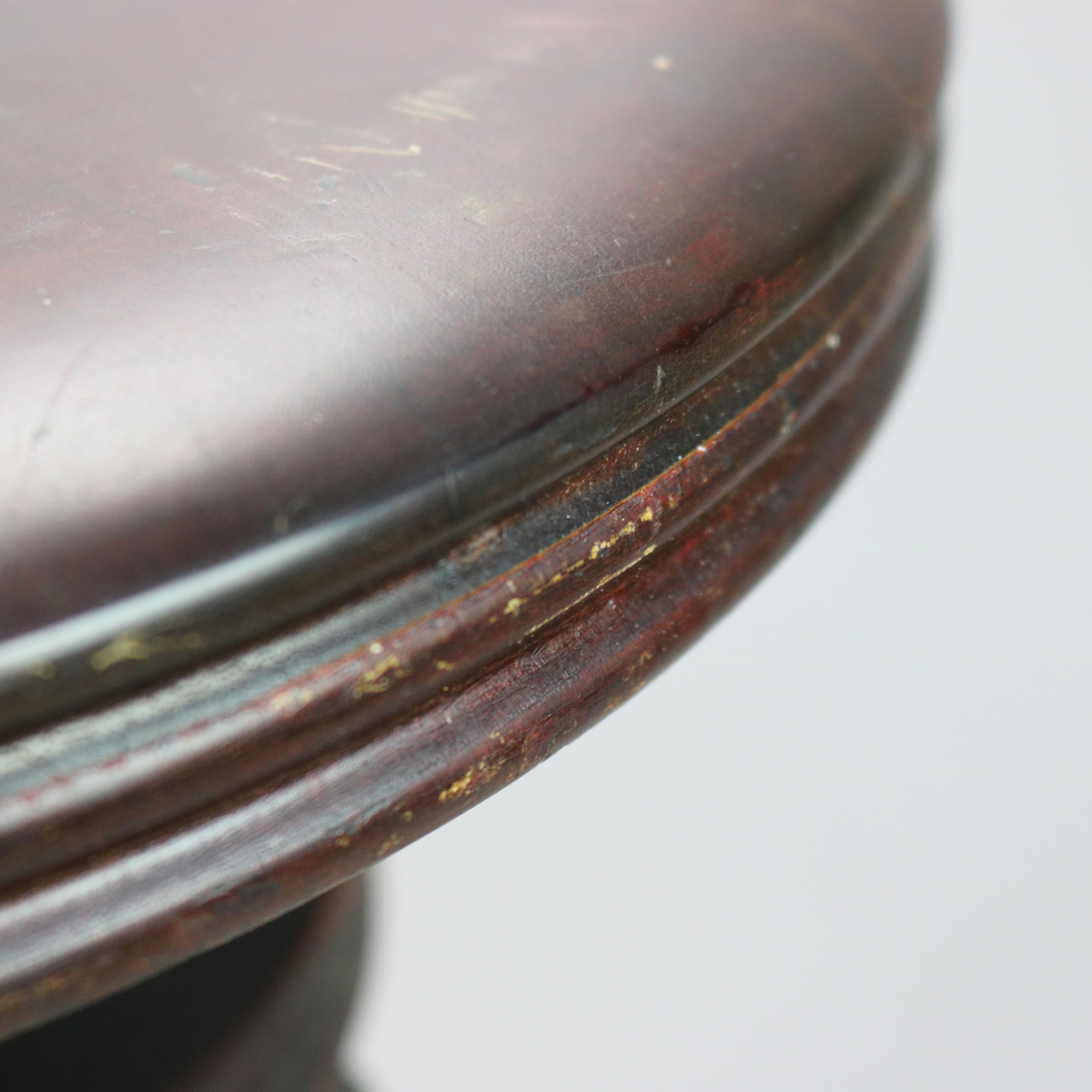 American Antique Mahogany Claw Foot Piano Stool circa 1900
