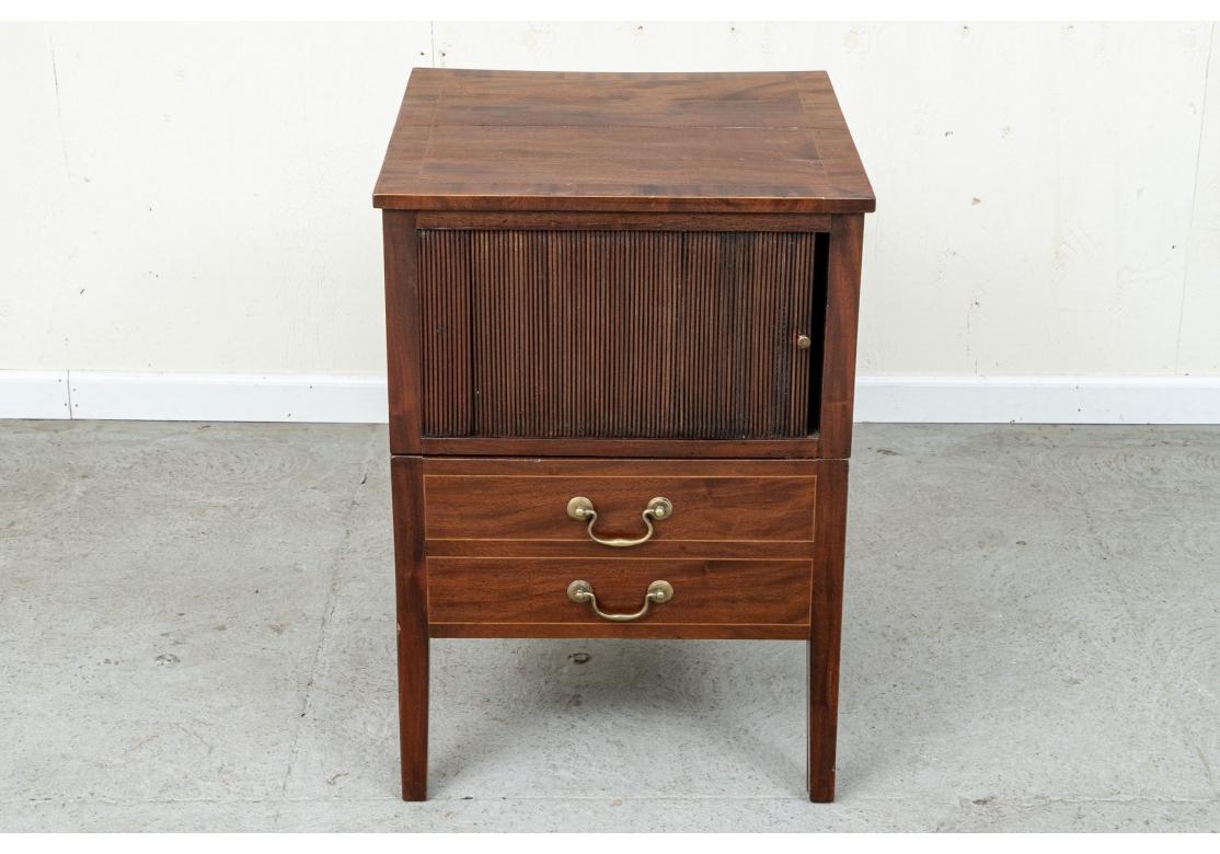 Antique Mahogany Commode Stand with Tamboured Front For Sale 9
