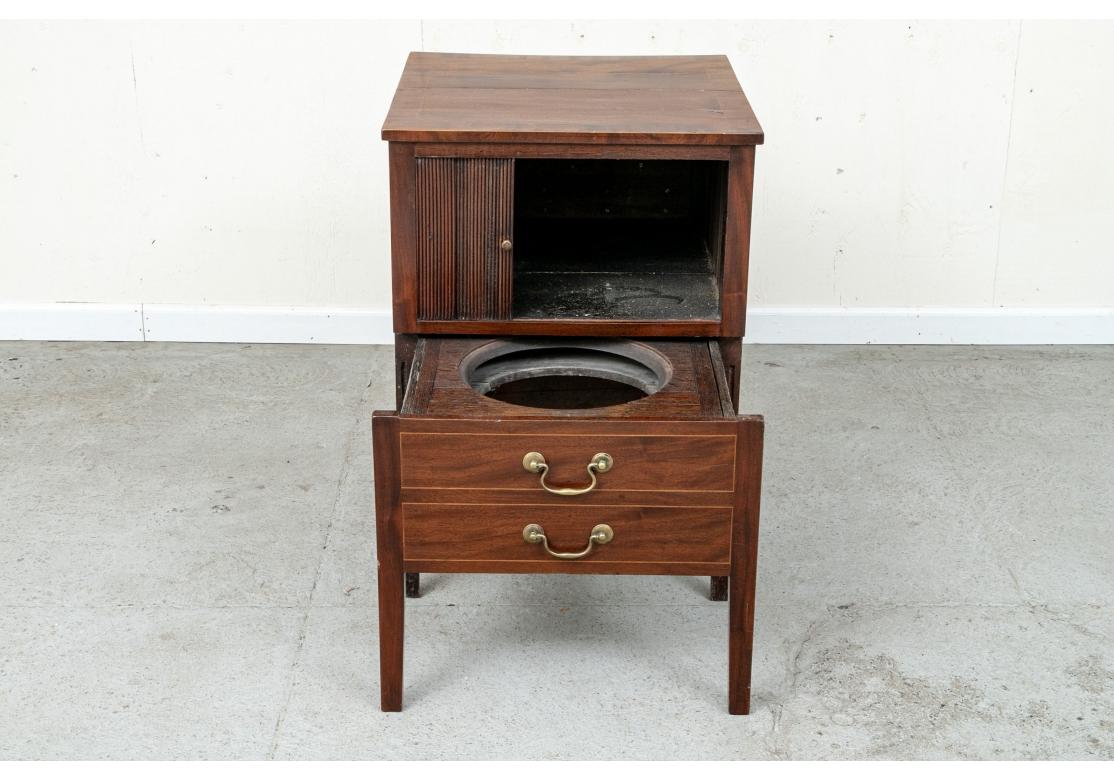 Antique Mahogany Commode Stand with Tamboured Front For Sale 10