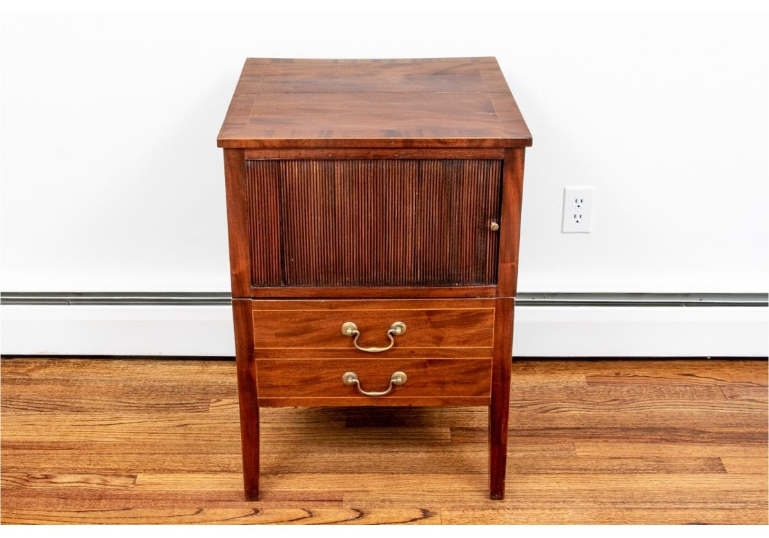 Georgian Antique Mahogany Commode Stand with Tamboured Front For Sale