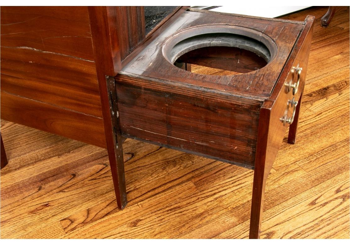 Brass Antique Mahogany Commode Stand with Tamboured Front For Sale