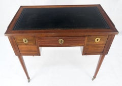 Antique Mahogany Compact  20x35 Writing Table Console Desk Side Drawer Leather