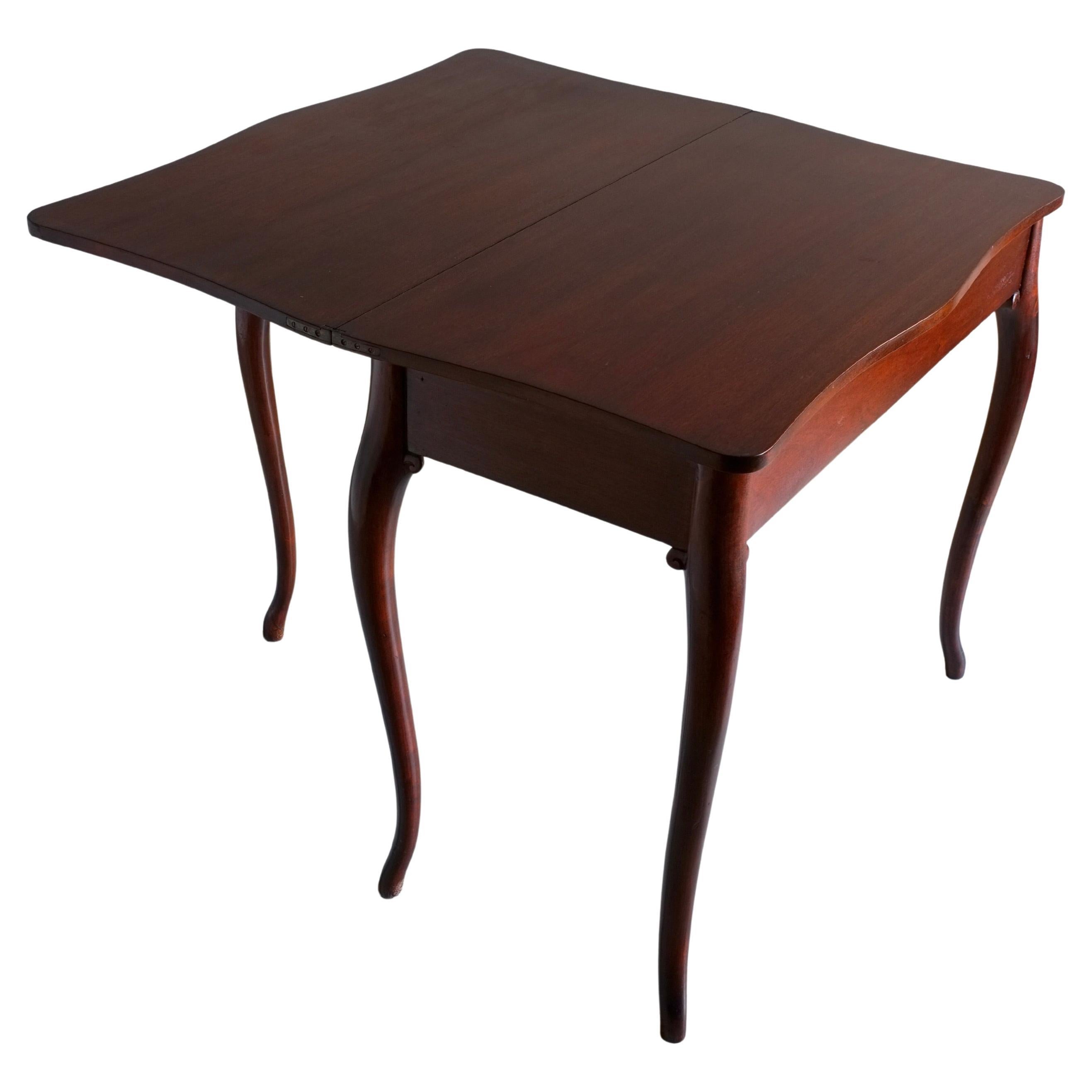 Antique Mahogany Console Folding Table  France For Sale