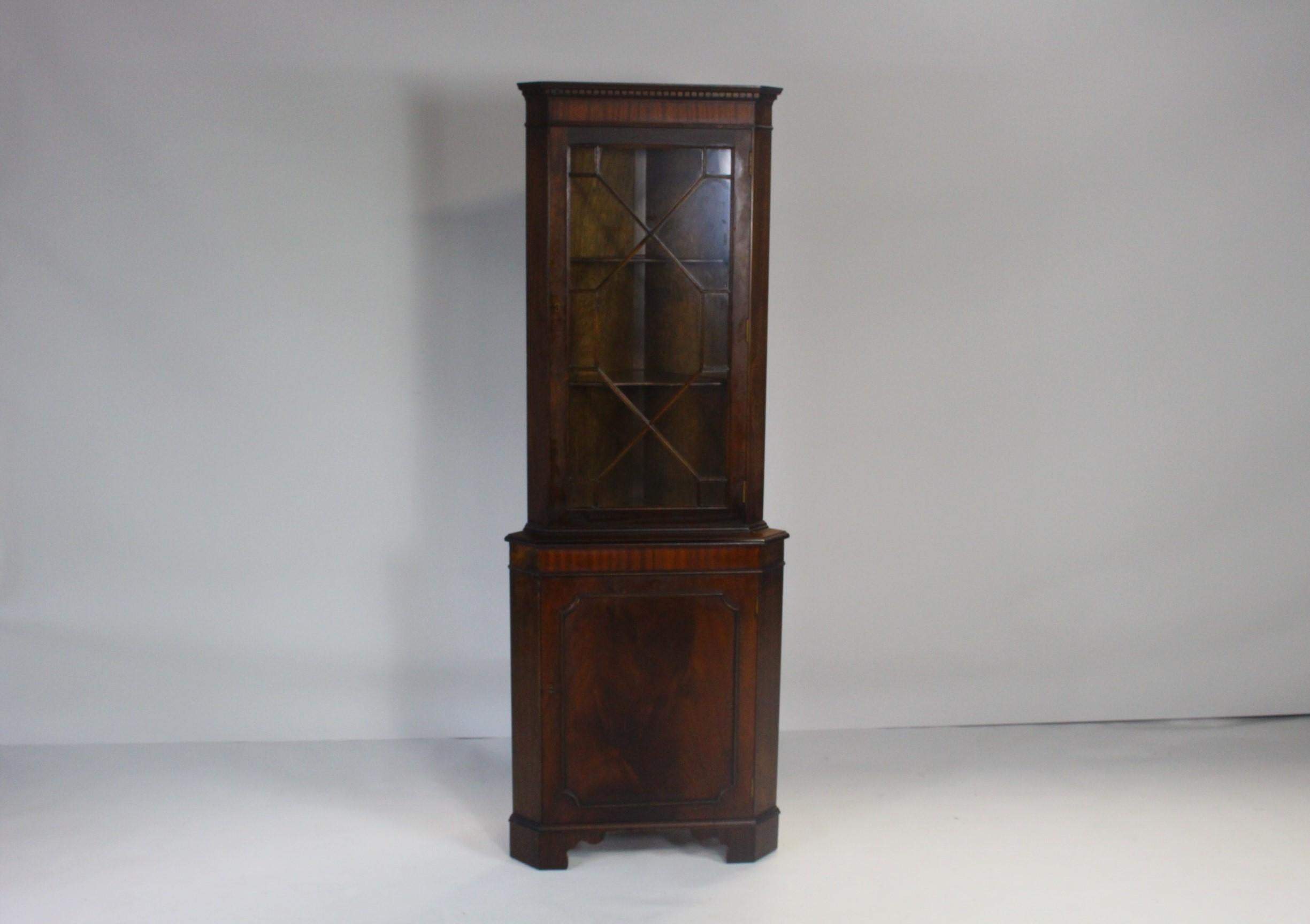 Danish Antique Mahogany Corner Cabinet For Sale