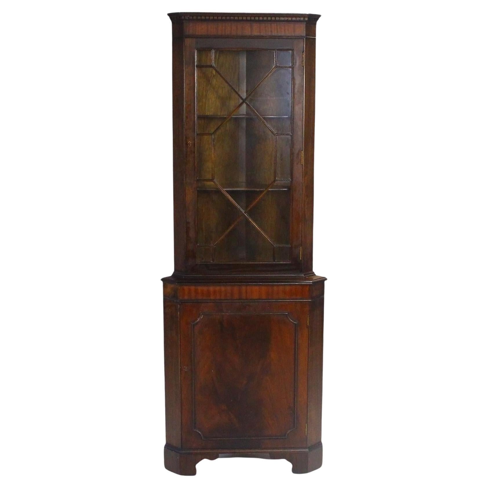 Antique Mahogany Corner Cabinet For Sale