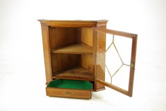 Antique Mahogany Corner Cabinet, Hanging Corner Cabinet, Victorian, 1890 REDUCED