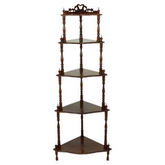 Antique Mahogany Corner Etagere Plant Table 5 Levels 144cm