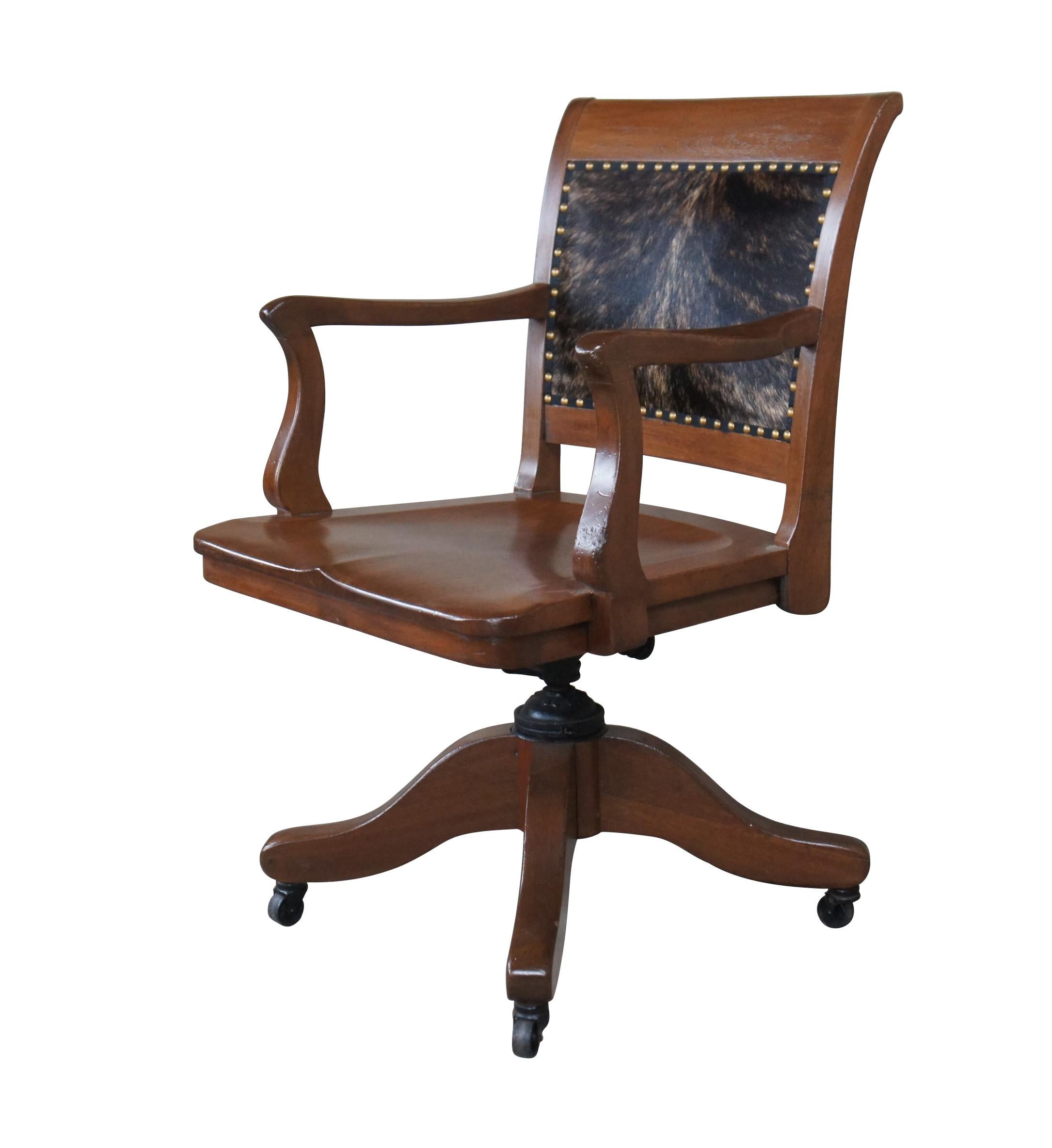 cowhide office chair