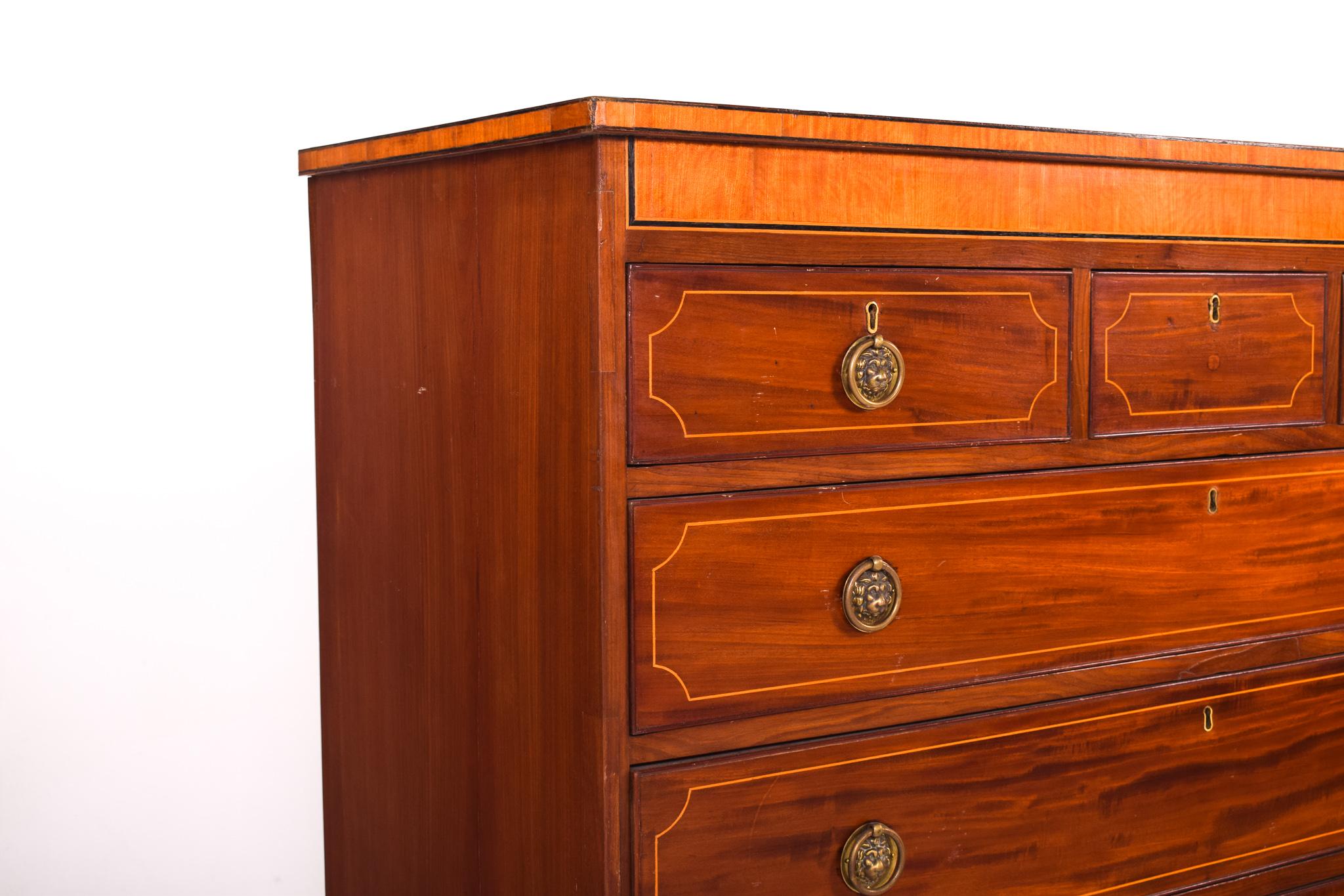 Portuguese Antique Mahogany, D. Maria Style, Chest of Drawers For Sale
