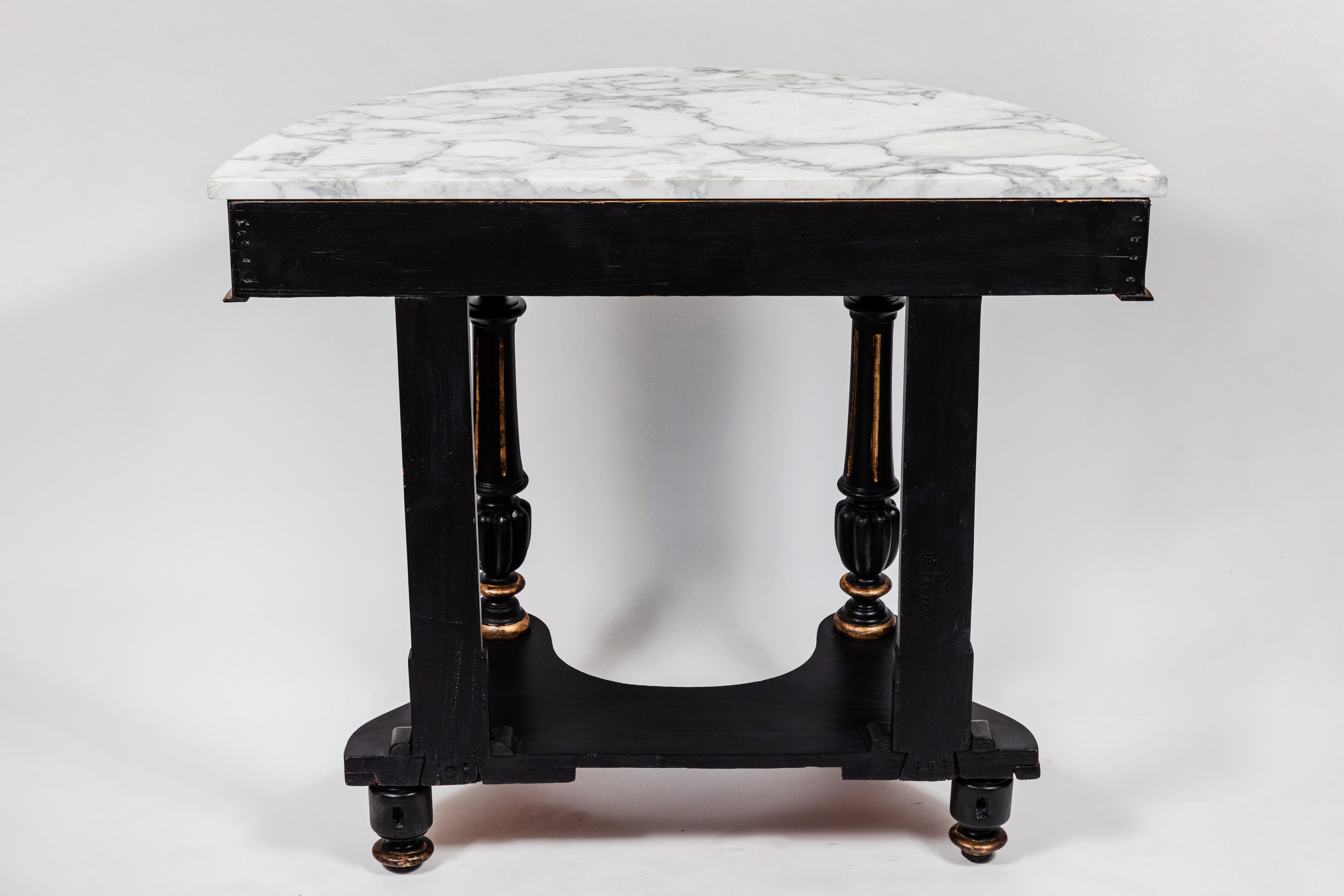antique demilune table