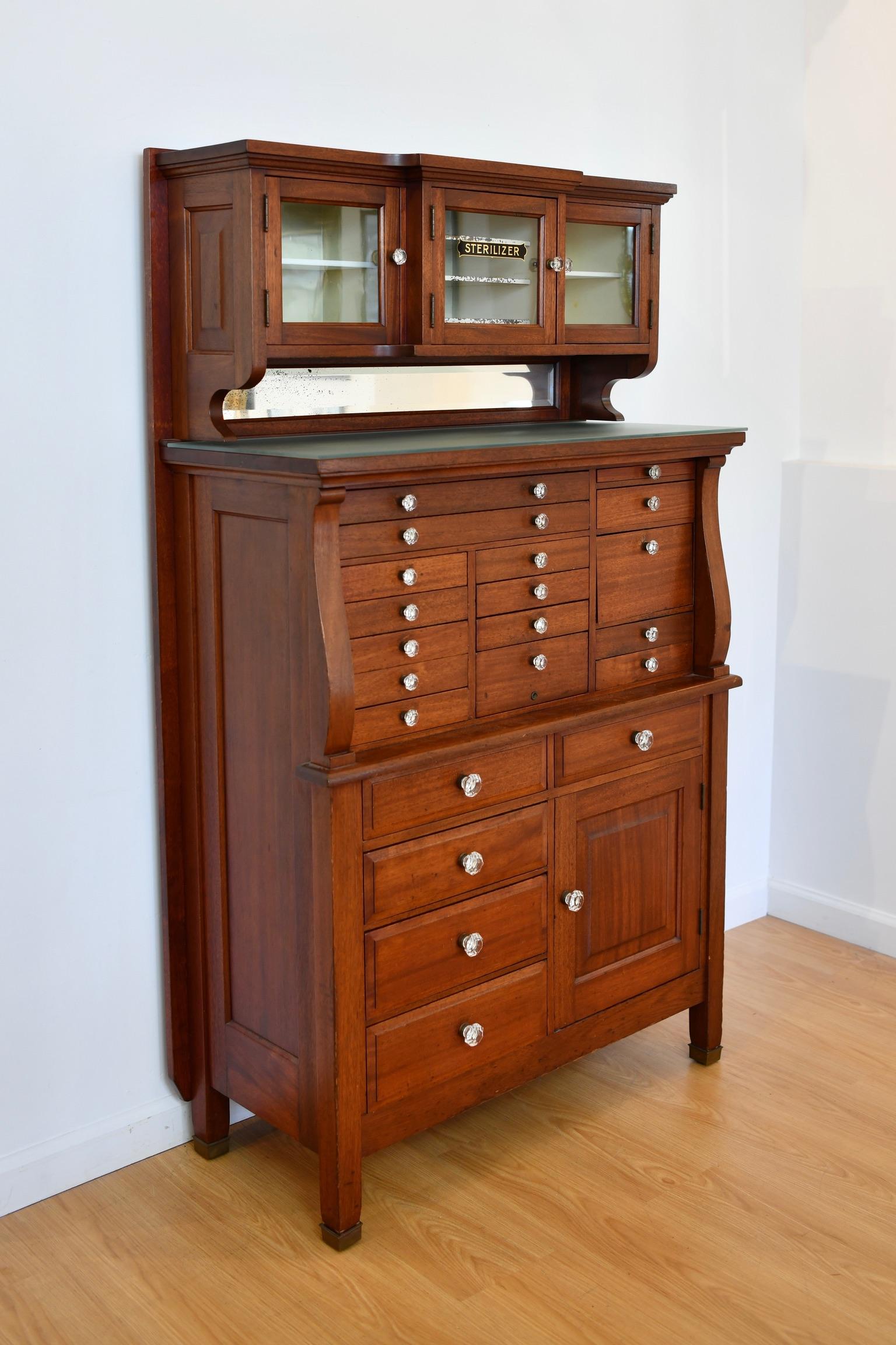 Antique Mahogany Dental Cabinet by American Cabinet Co. For Sale 10