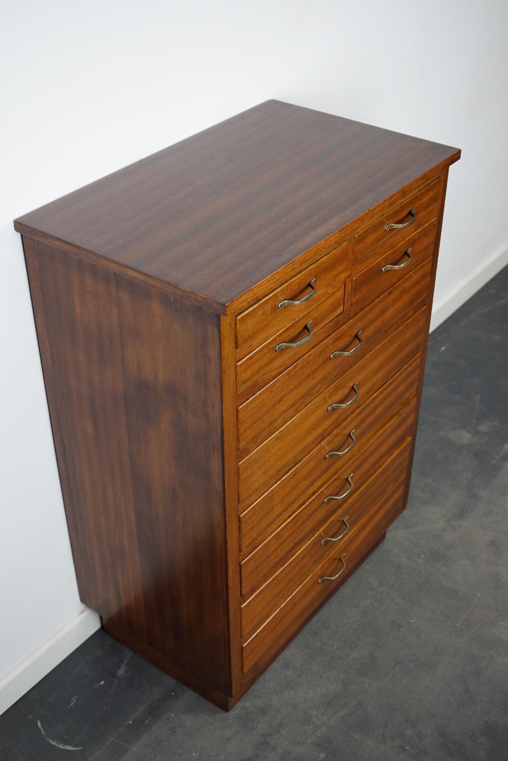 Industrial Antique Mahogany Dentist Cabinet, Amsterdam ca 1930 For Sale