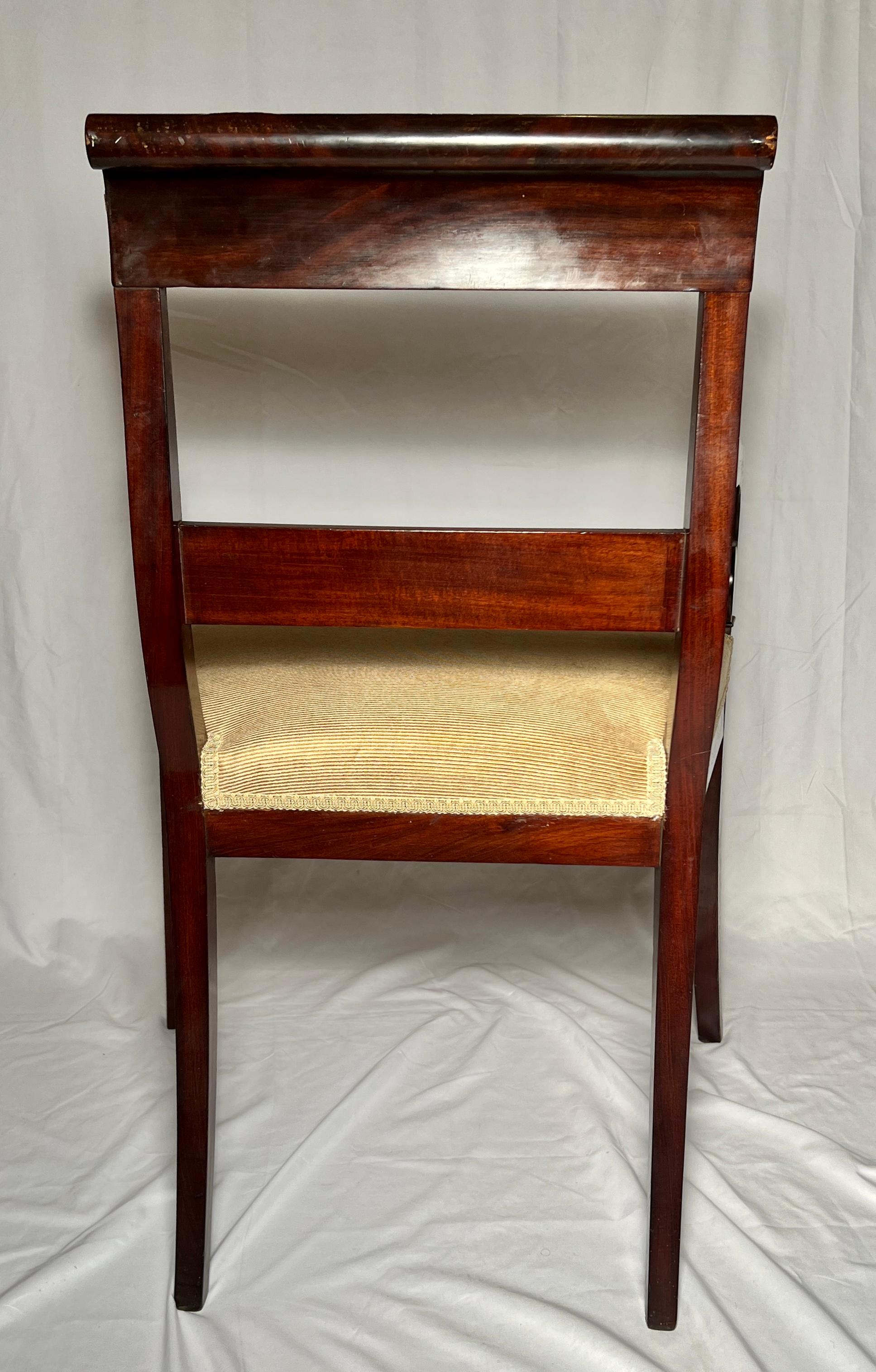 Antique Mahogany Desk Chair “Louis Philippe” Voltaire  For Sale 1
