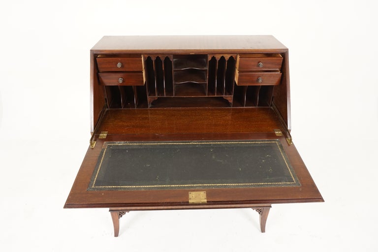 Antique Mahogany Desk, Drop Front Writing Desk, Scotland 1920, B2172 at