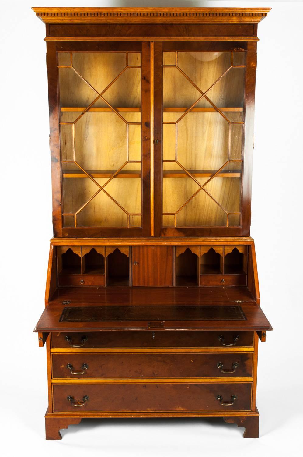 Antique Mahogany Desk Front Hutch or Cabinet 4