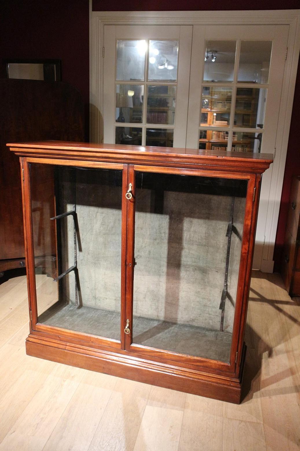 Early 20th Century Antique Mahogany Display Cabinet For Sale