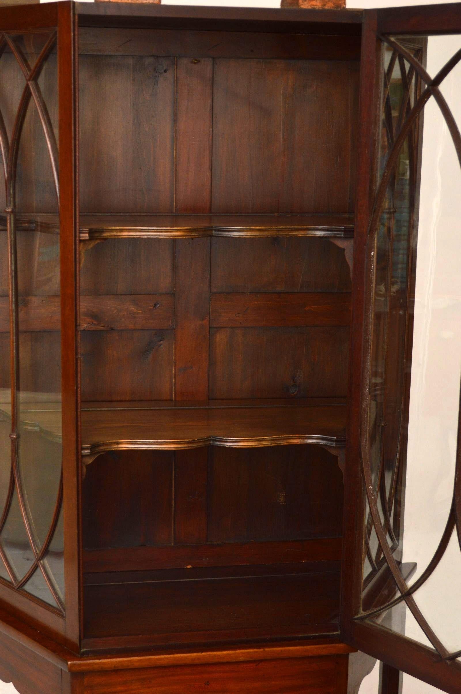 Antique Mahogany Display Cabinet on Stand 4