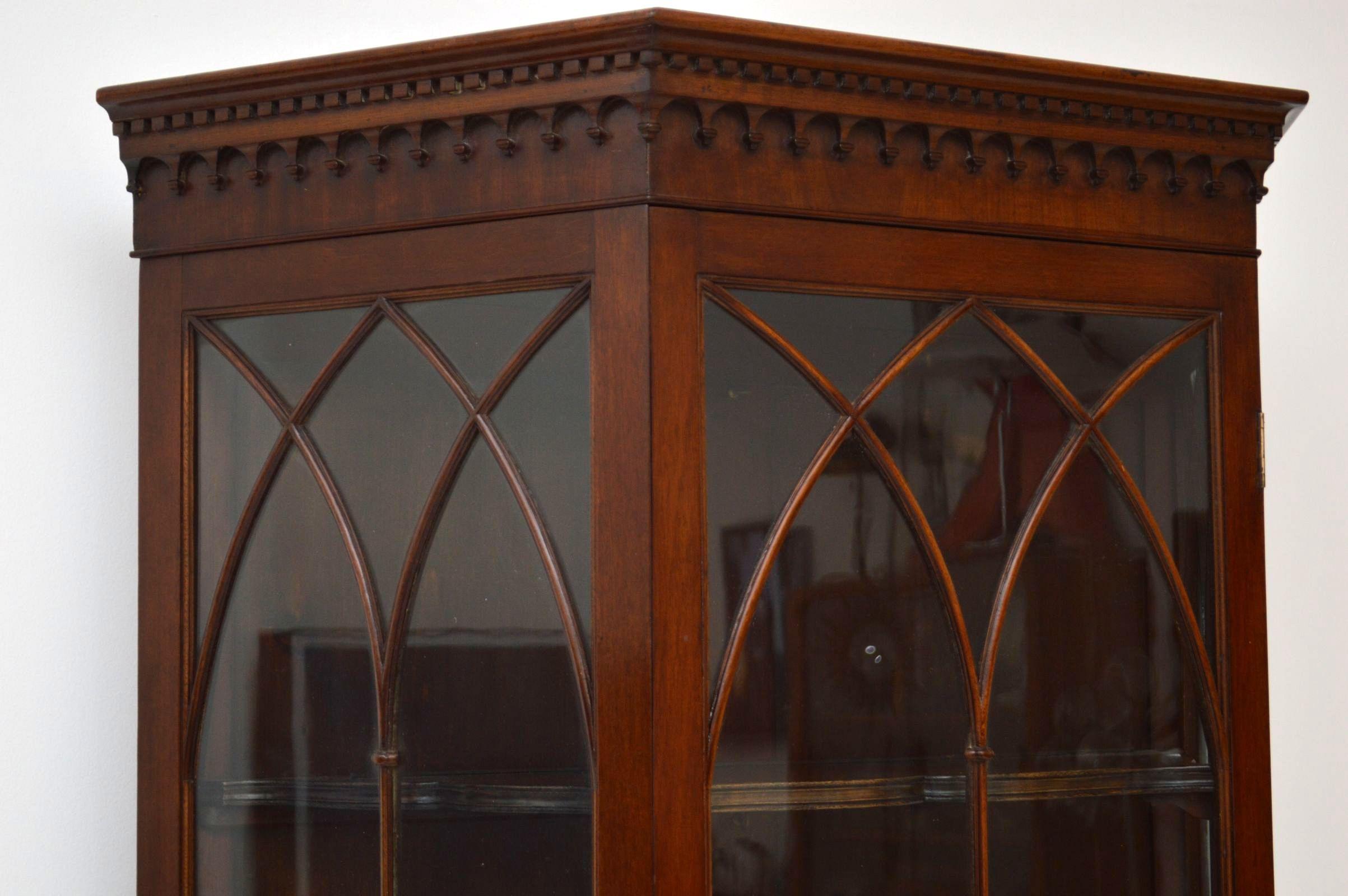 Victorian Antique Mahogany Display Cabinet on Stand