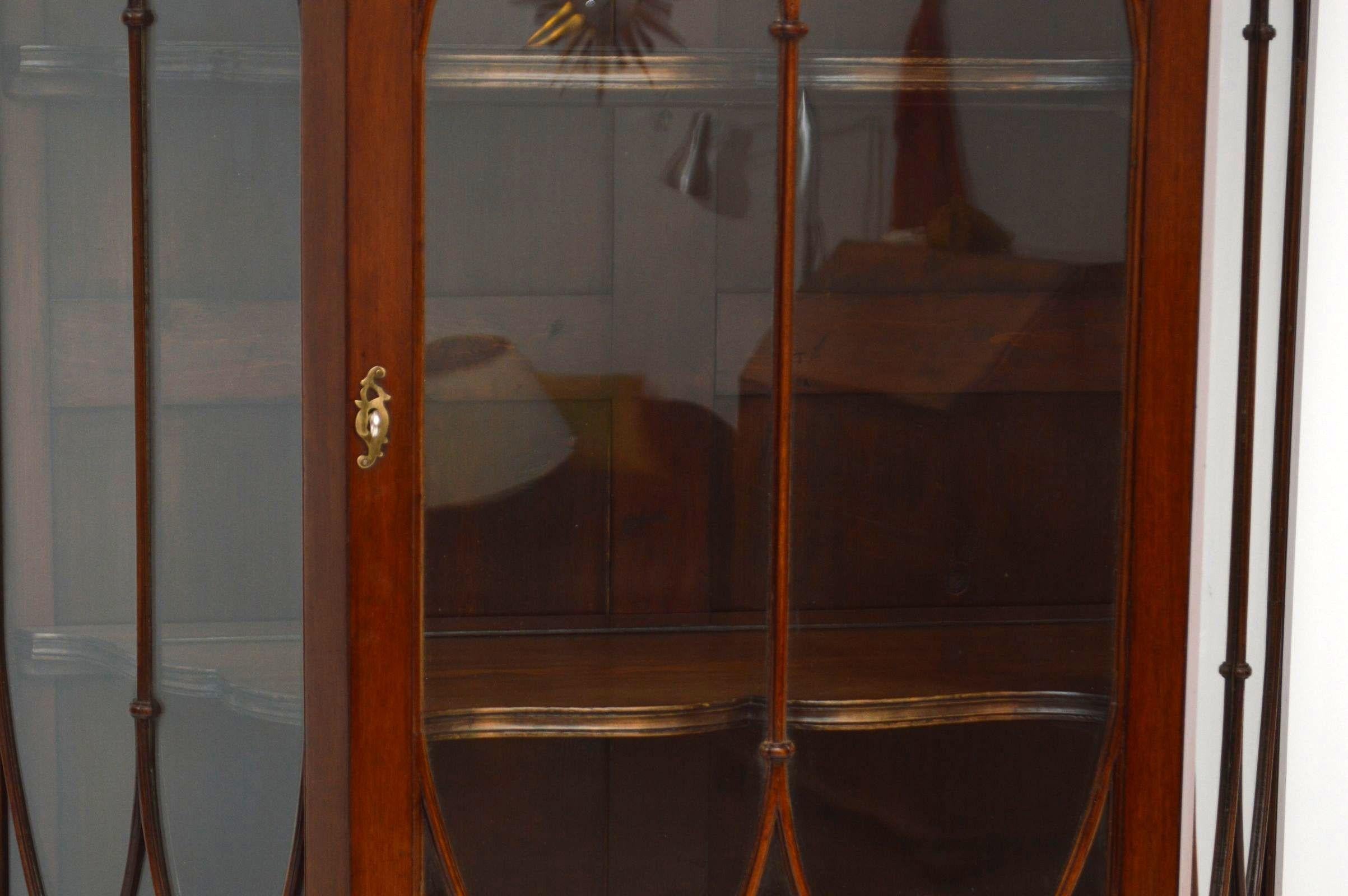 Antique Mahogany Display Cabinet on Stand 2