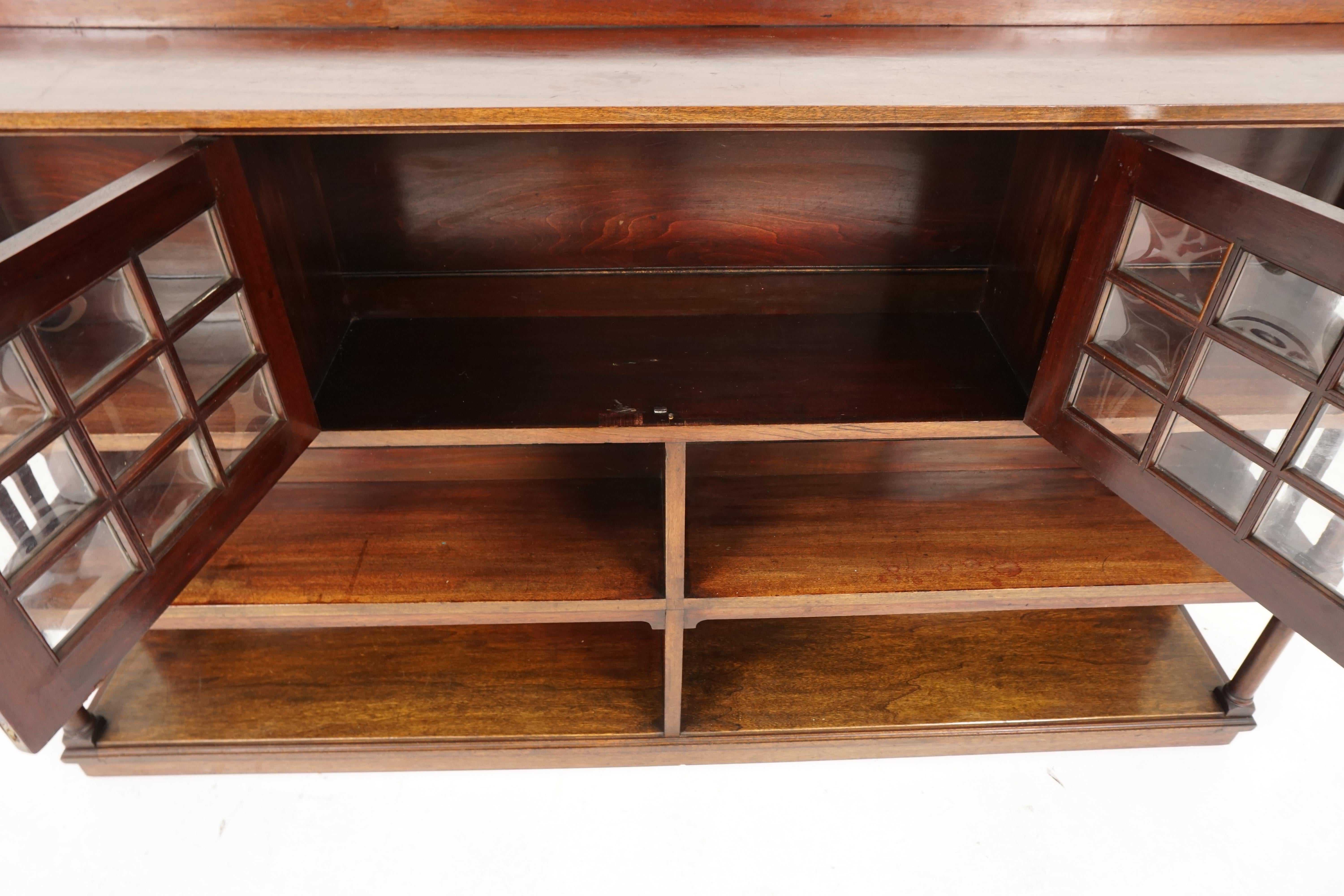 Scottish Antique Walnut Display Cabinet, Open Bookcase, Scotland 1910, B2255