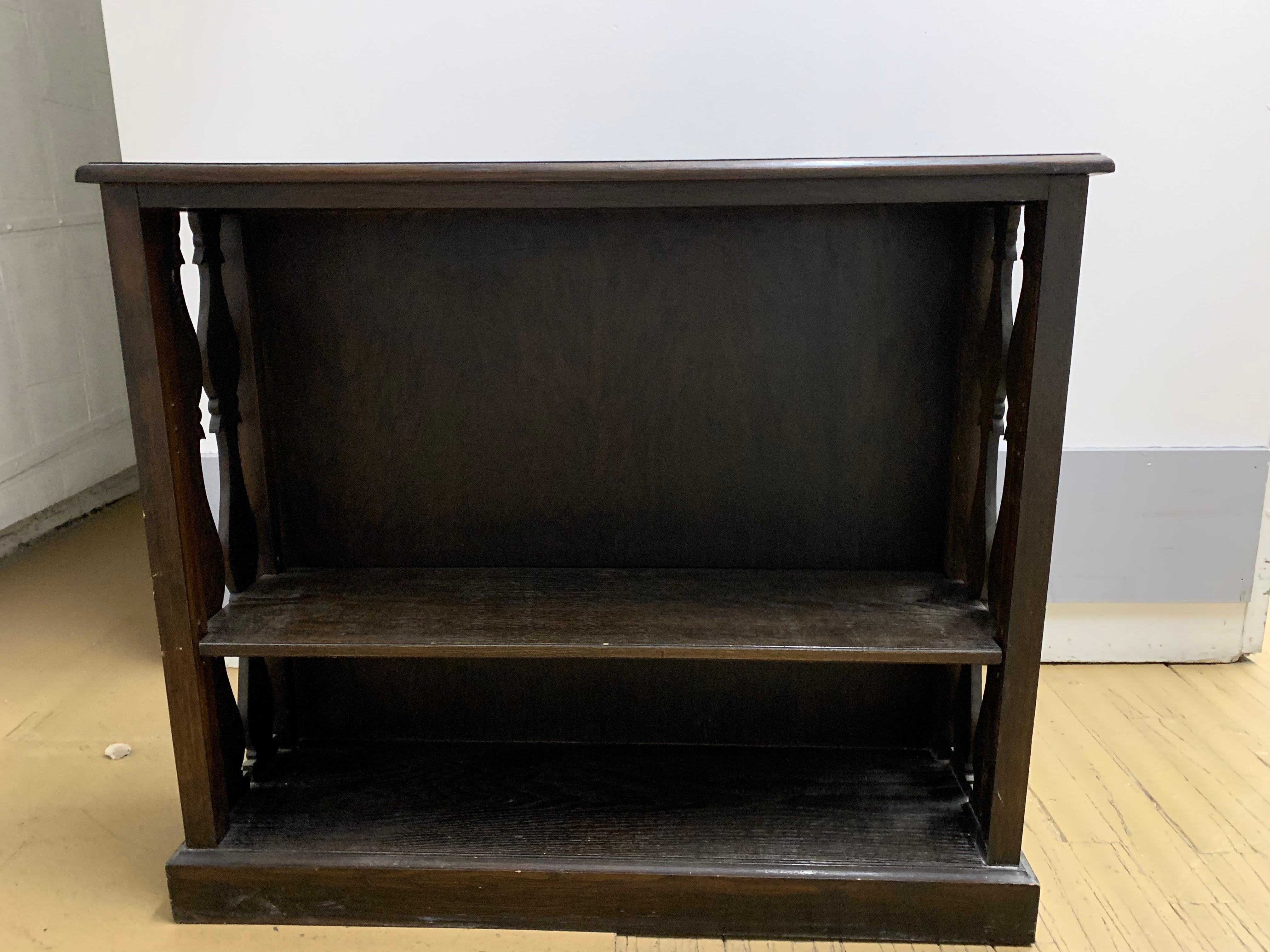 English Antique Mahogany Display or Book Shelf with Detail For Sale