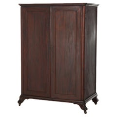 Antique Mahogany Double Door Wardrobe with Eleven Drawers C1910
