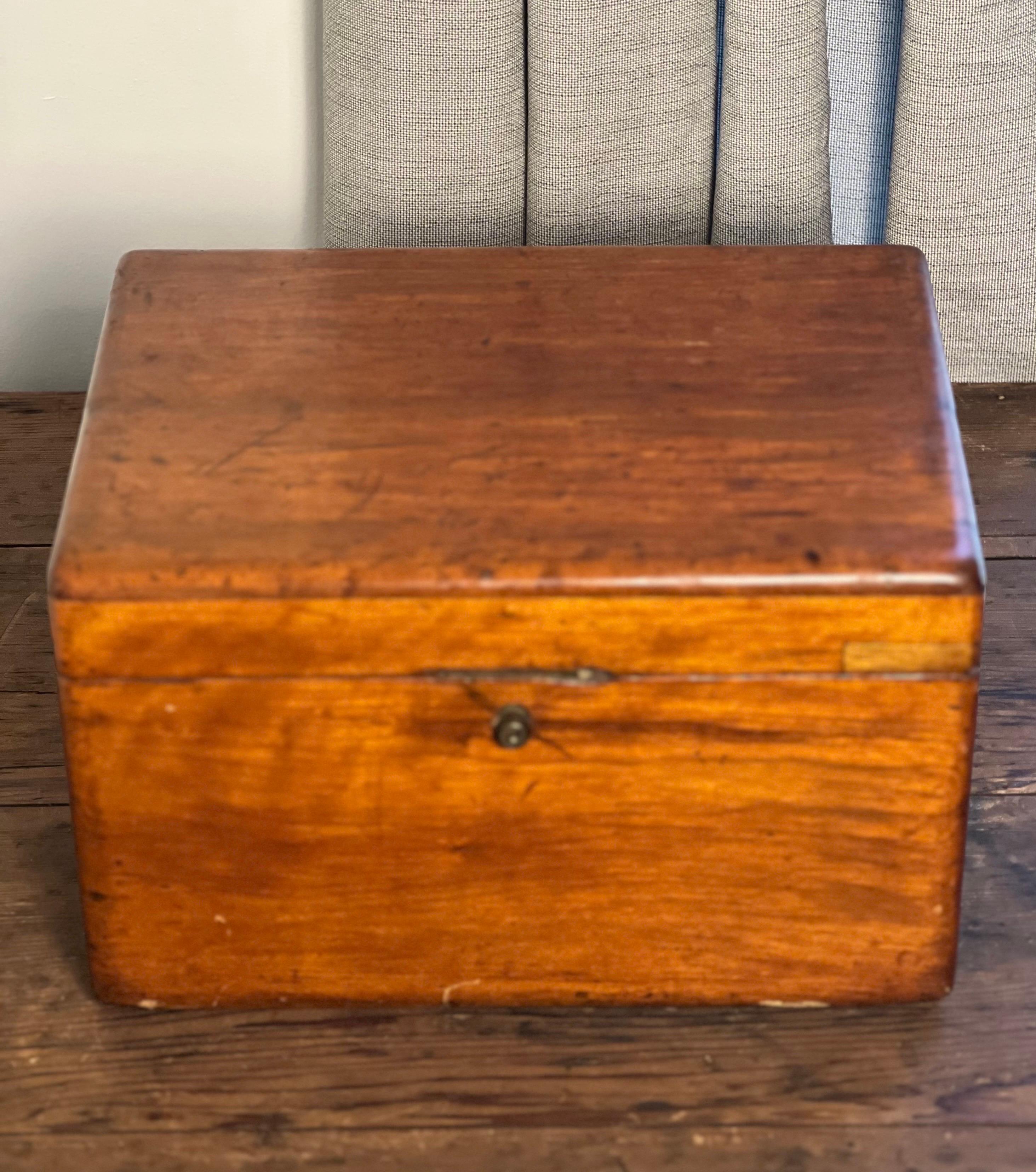 Antique Mahogany Dovetailed Officer's Writing or Desk Box 4