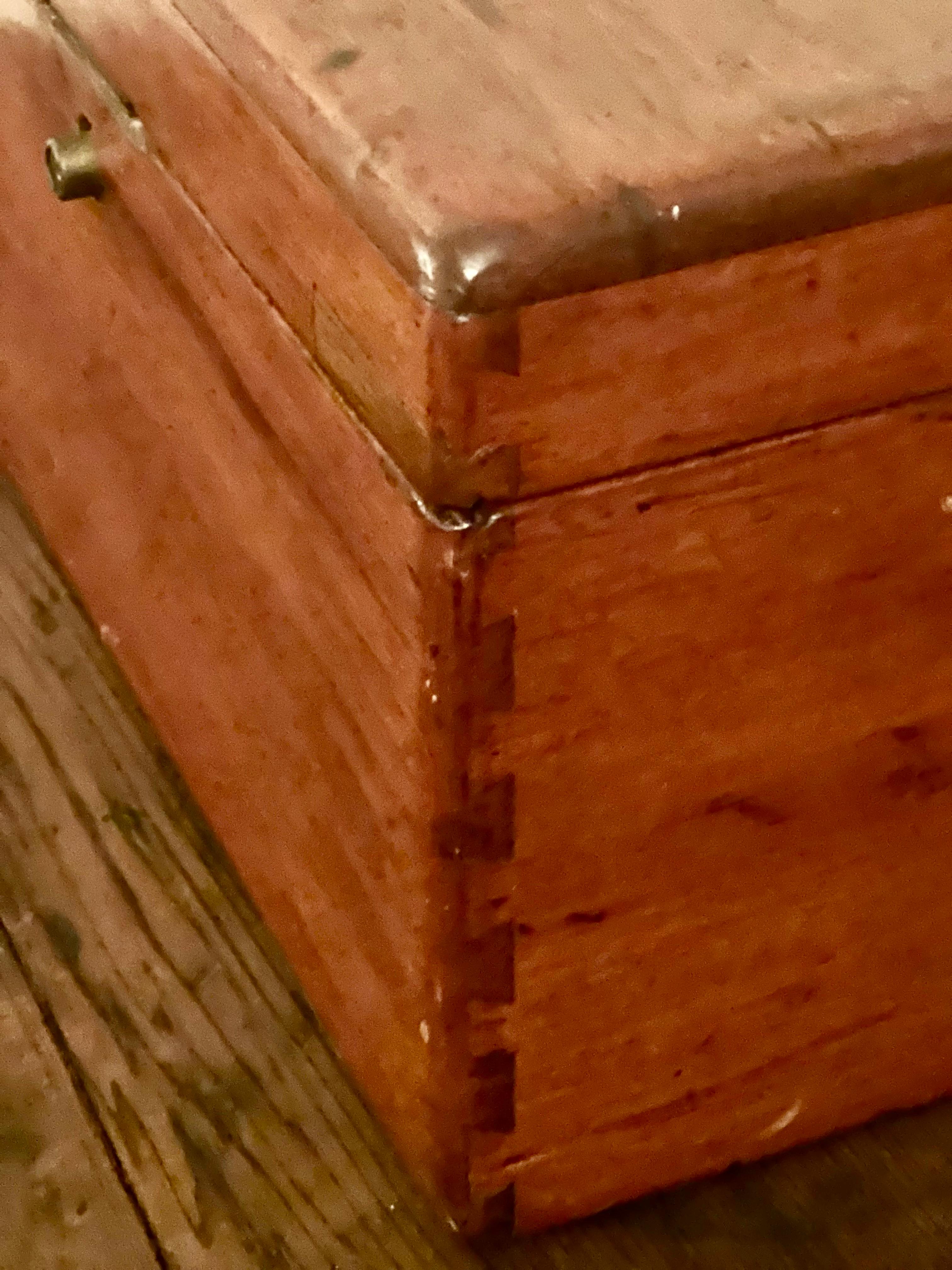 Antique Mahogany Dovetailed Officer's Writing or Desk Box 6