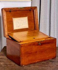 Antique Mahogany Dovetailed Officer's Writing or Desk Box