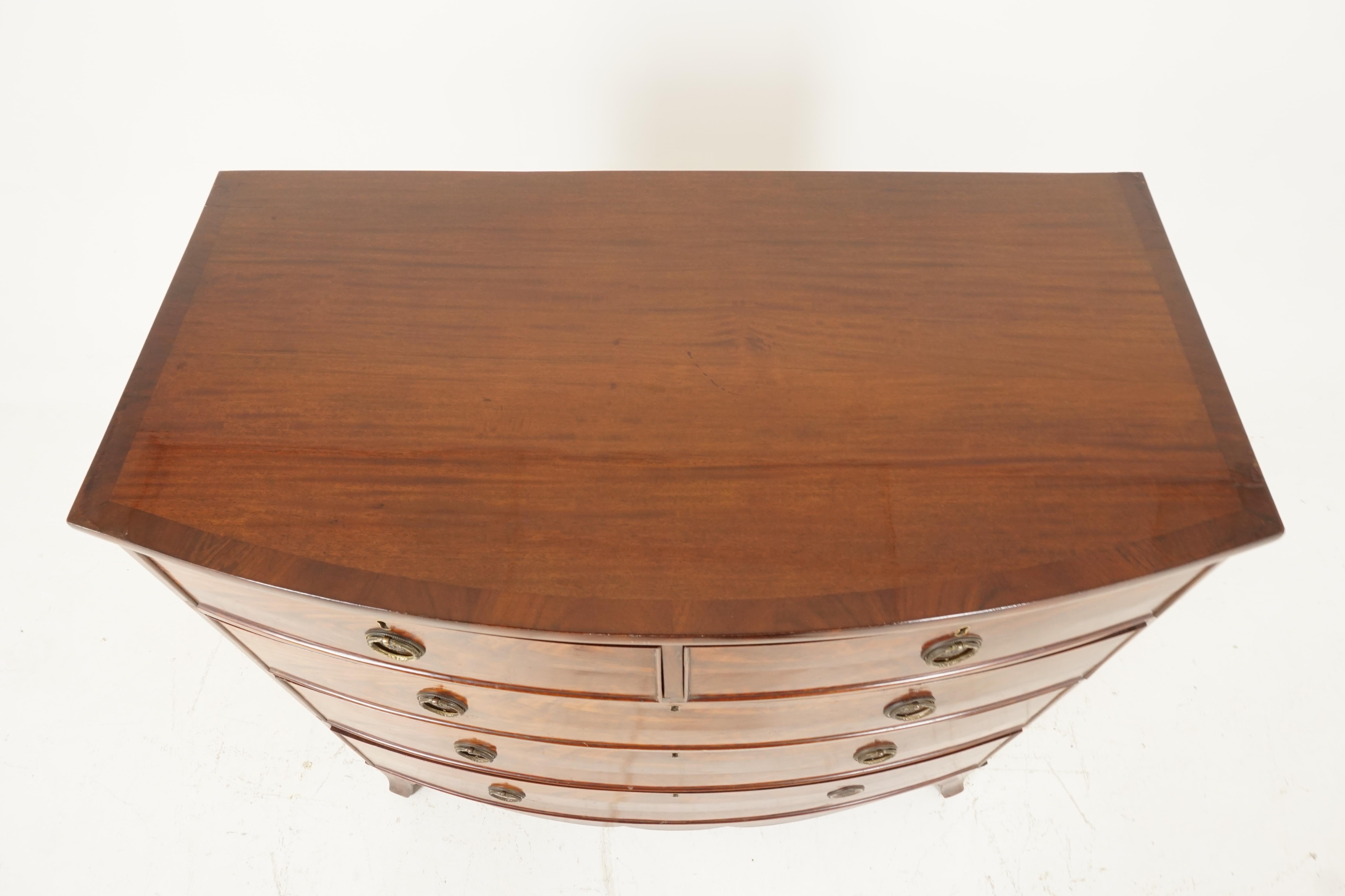 Antique Mahogany Dresser, Early 19th Century, Bow Front Chest of Drawers 2