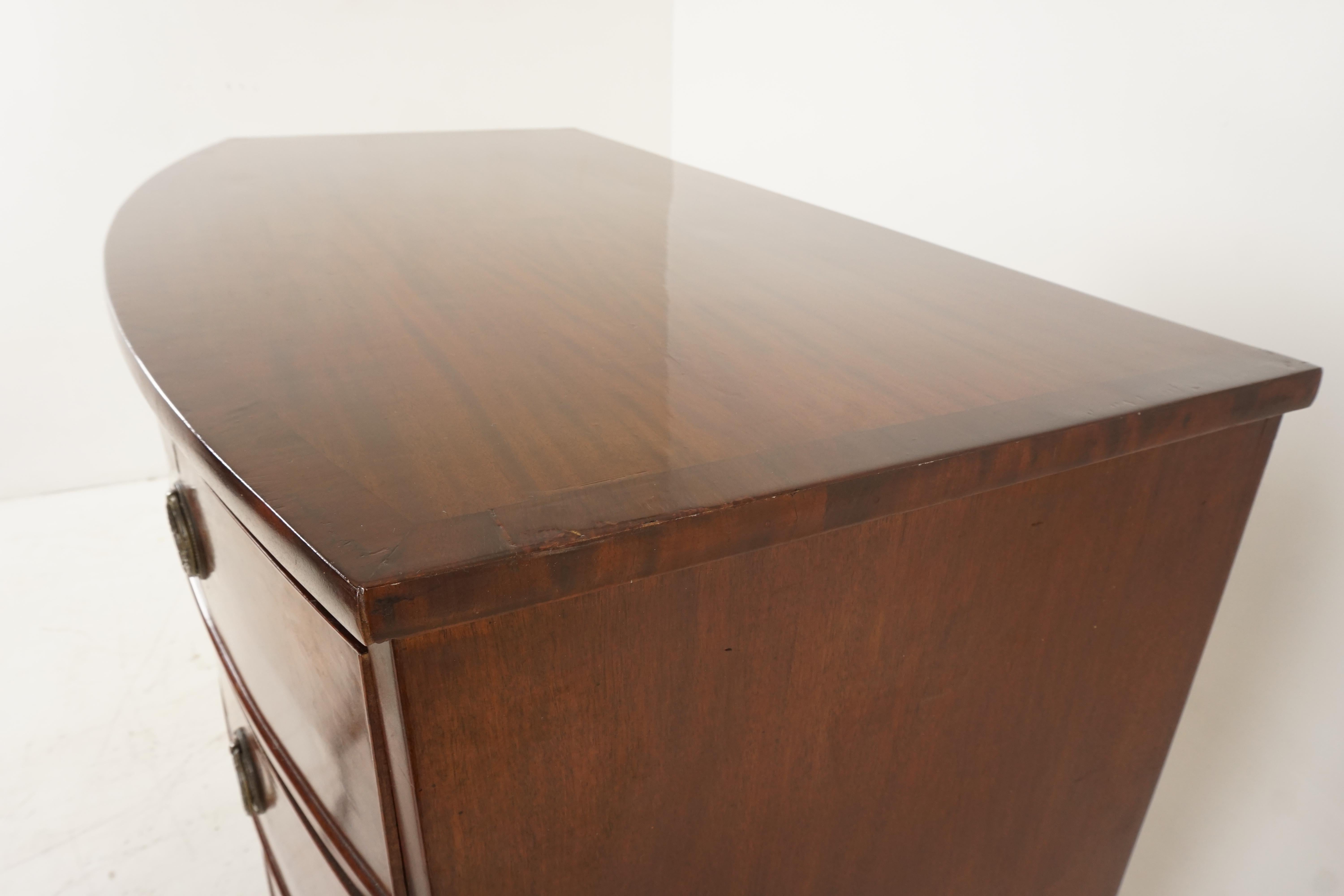 Antique Mahogany Dresser, Early 19th Century, Bow Front Chest of Drawers 3