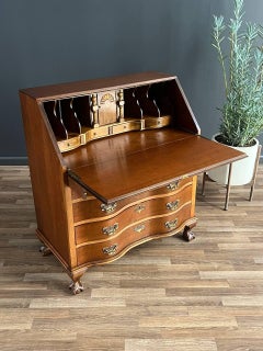 Antique Mahogany Drop-Down Desk with Claw Feet